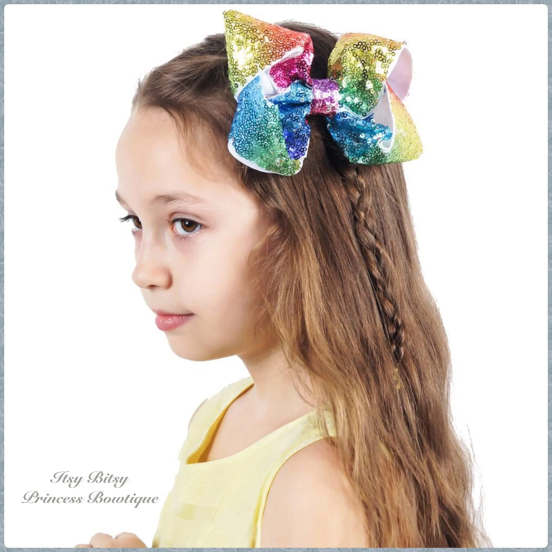 5 Inch Rainbow Sequin hairclips