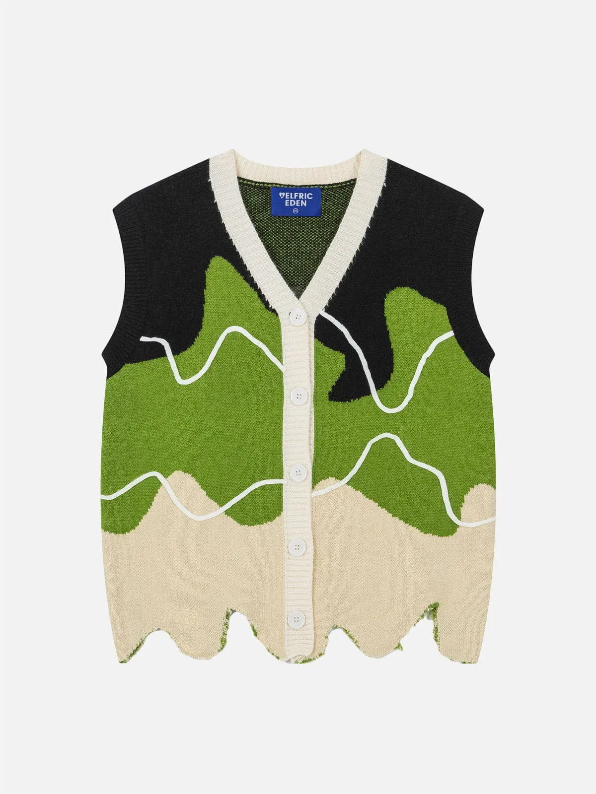 Aelfric Eden Irregular Color Blocking Sweater Vest