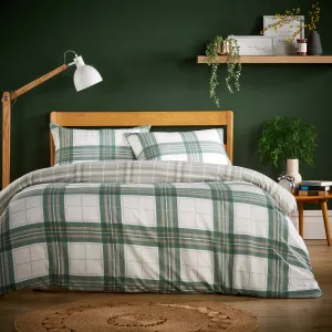 Alba Sage Green Super Soft Flannel Duvet Cover Set with Pillowcases Warm & Cosy Quilt Bedding in Multiple Sizes Available by OLIVIA ROCCO