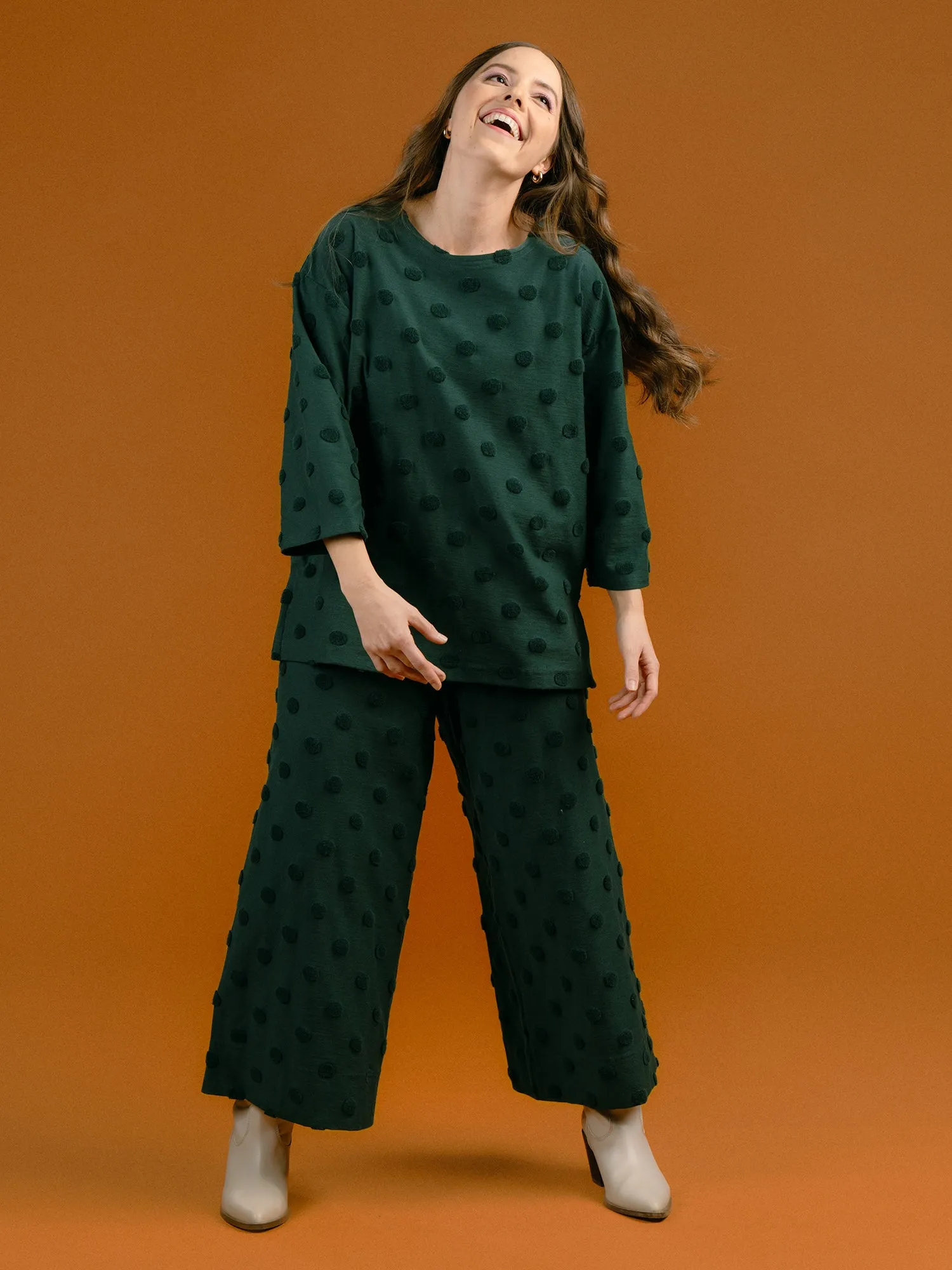 Alex Culottes Green Big Dot