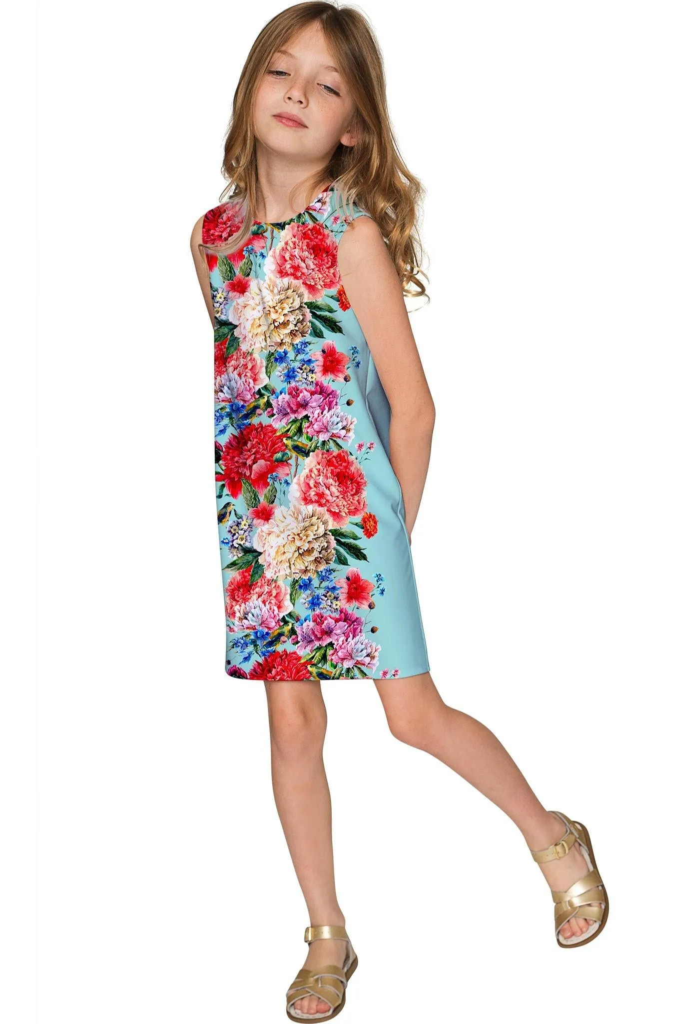 Amour Adele Shift Blue Floral Mommy and Me Dresses