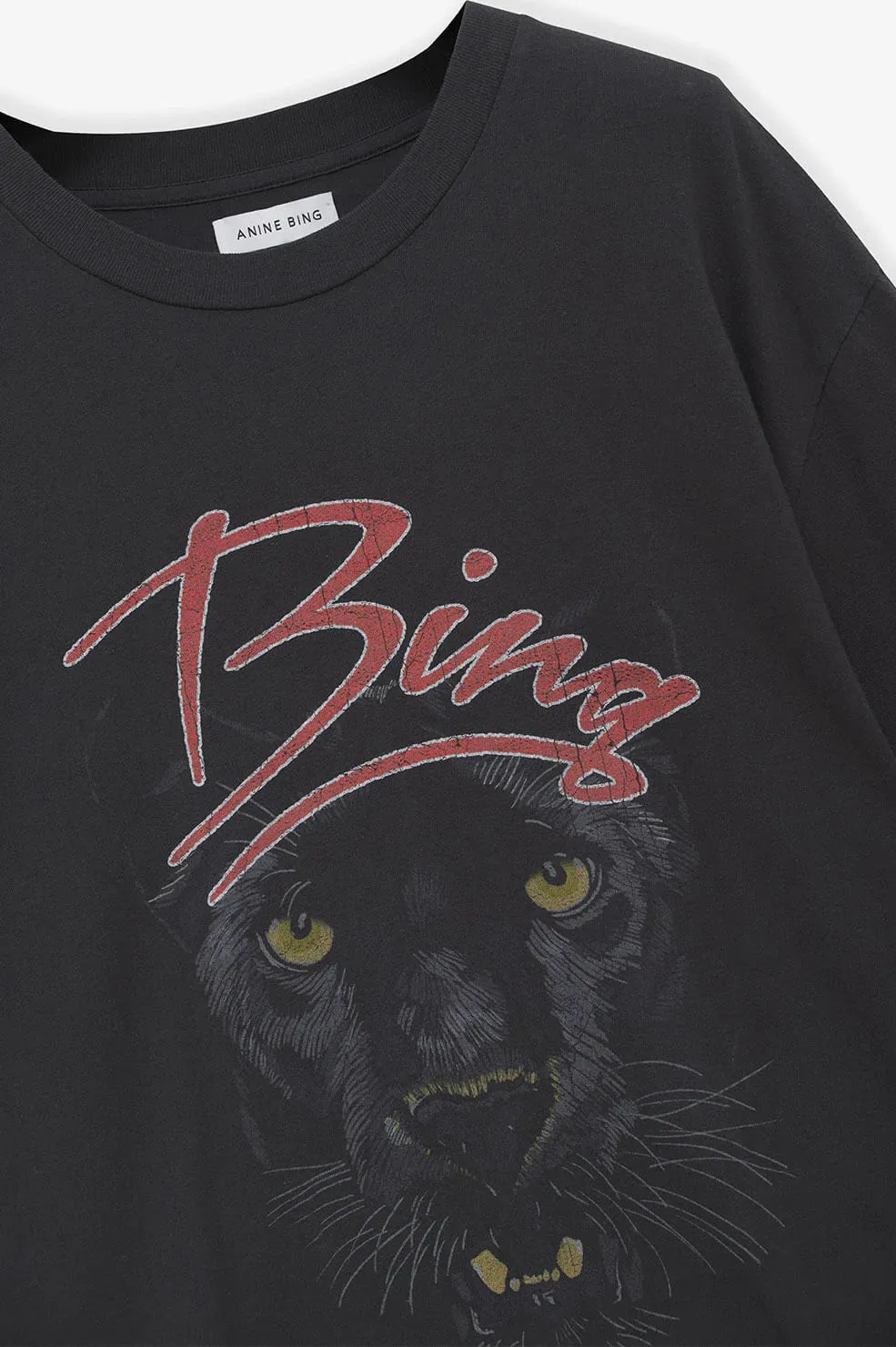 Anine Bing - Walker Tee Panther in Vintage Black