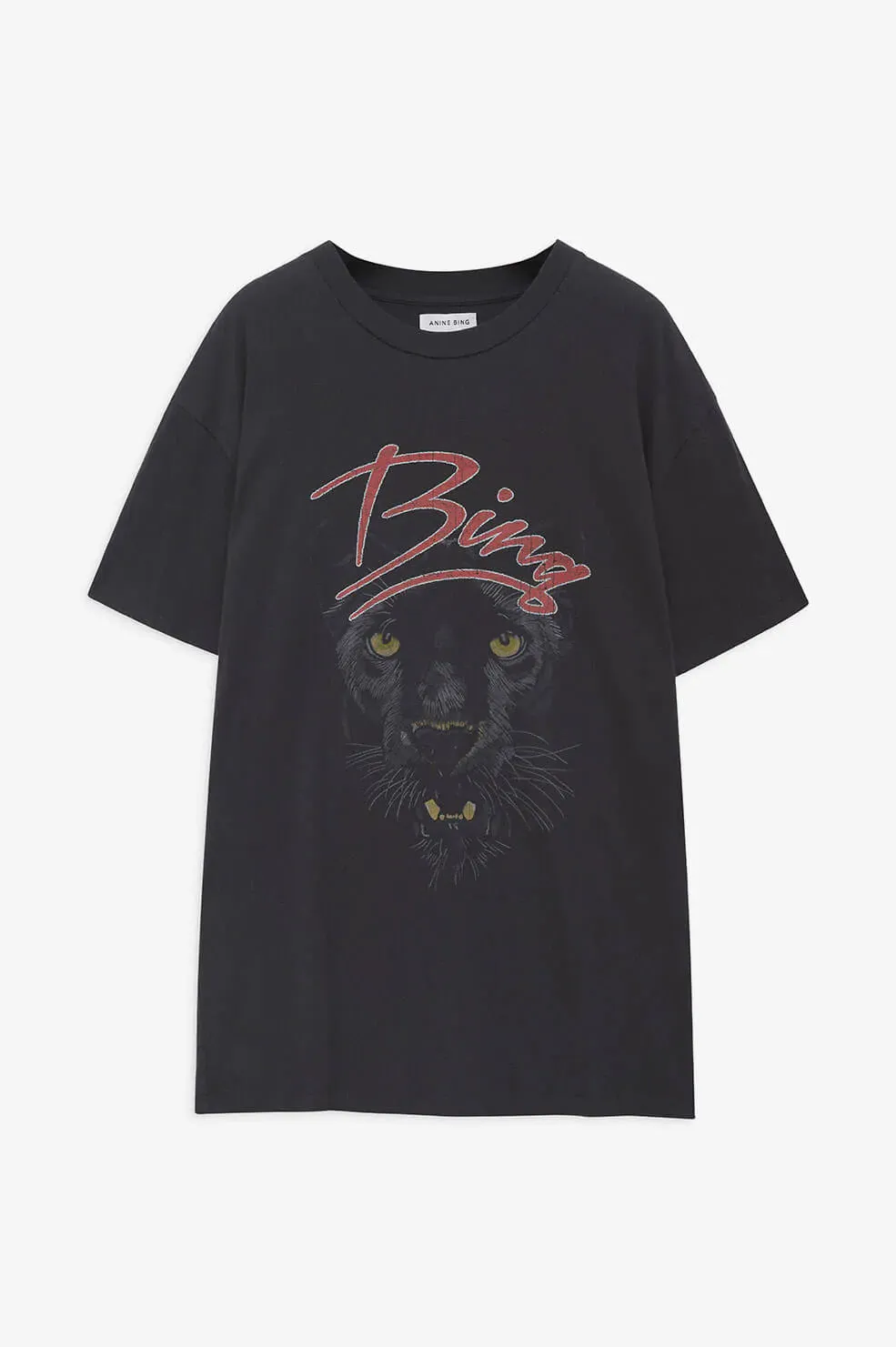 Anine Bing - Walker Tee Panther in Vintage Black