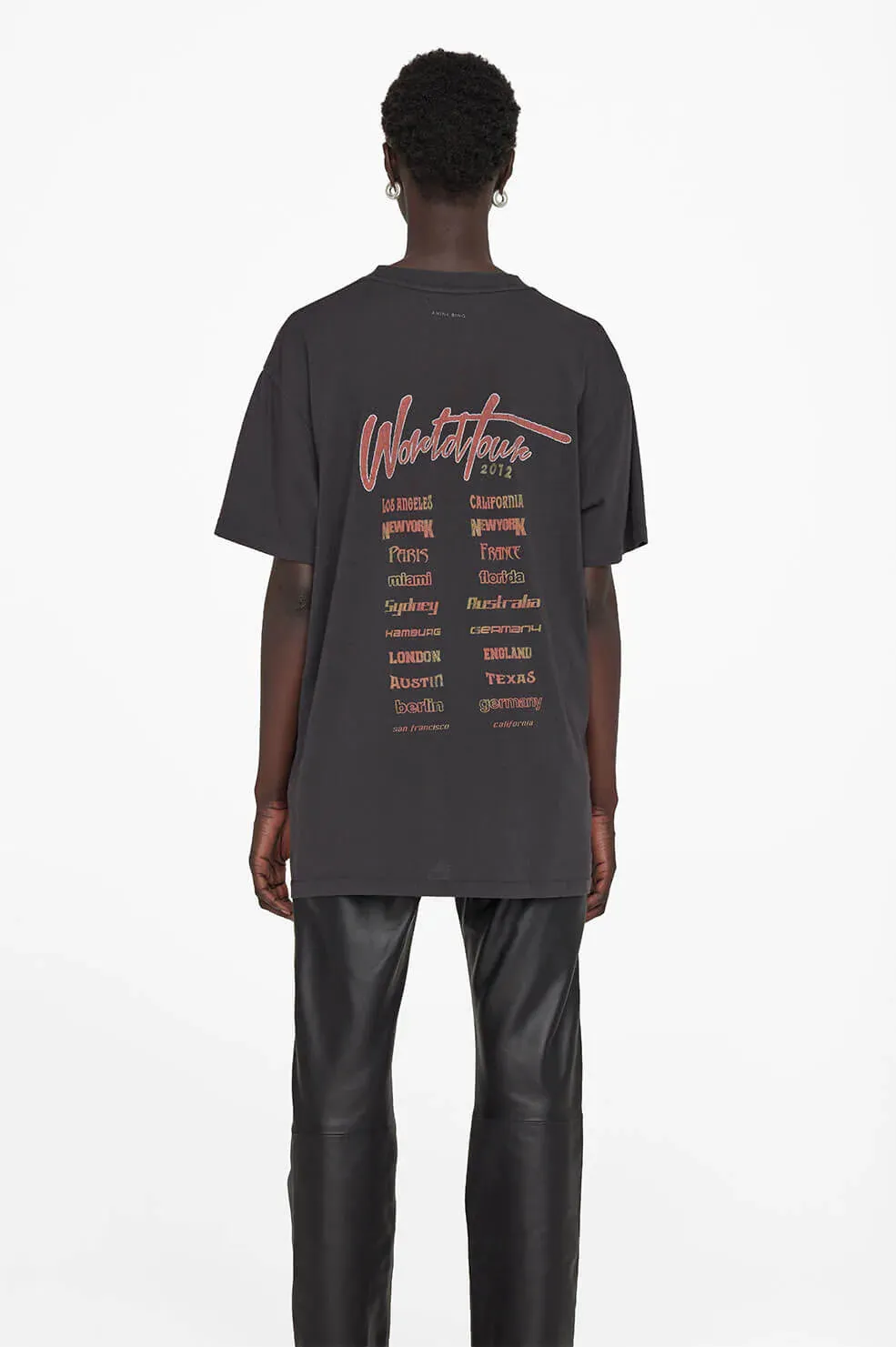 Anine Bing - Walker Tee Panther in Vintage Black