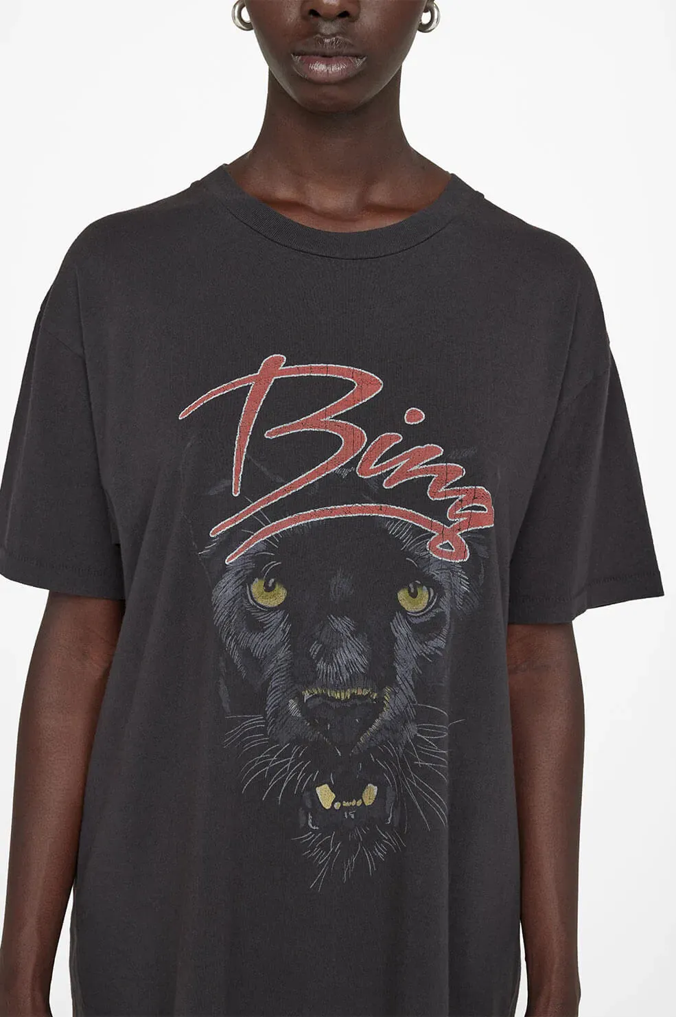 Anine Bing - Walker Tee Panther in Vintage Black