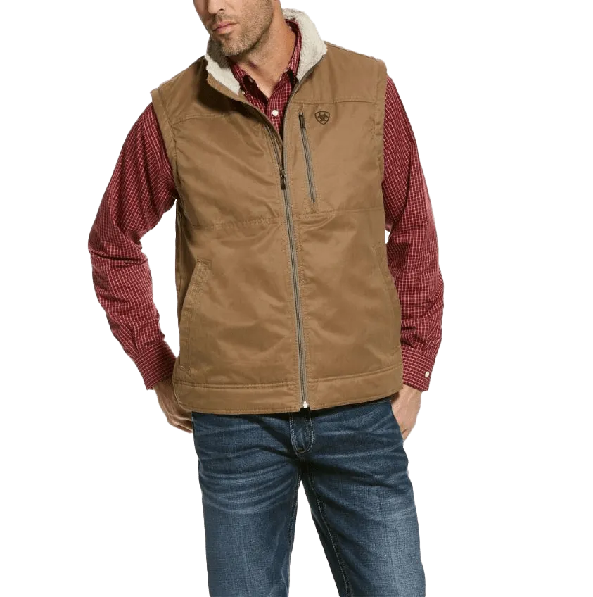 Ariat Men's Cub Brown Grizzly Canvas Vest