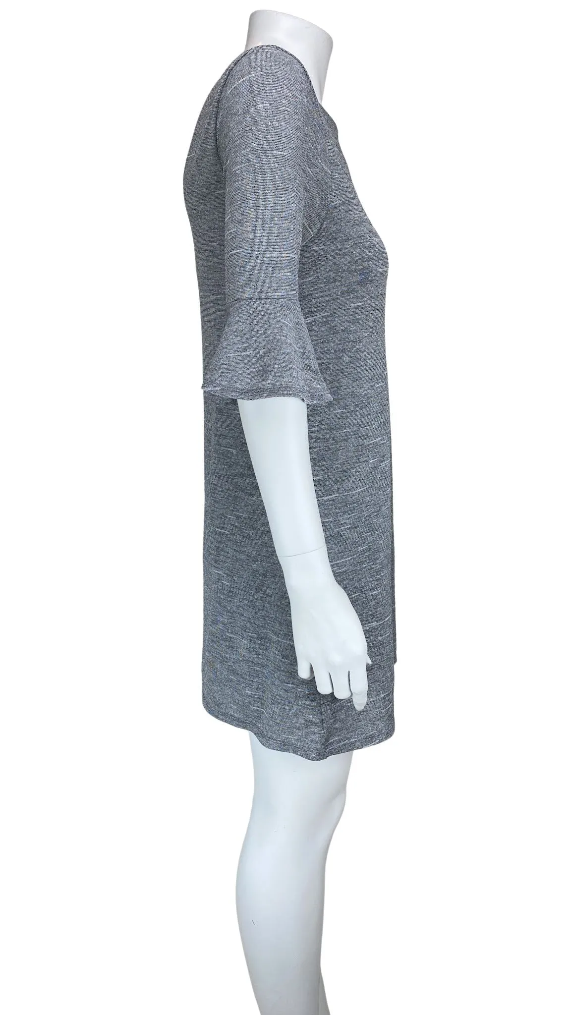 BCBGeneration, Women's Flounce Sleeve Mini Shift Dress, Grey Heather, XS