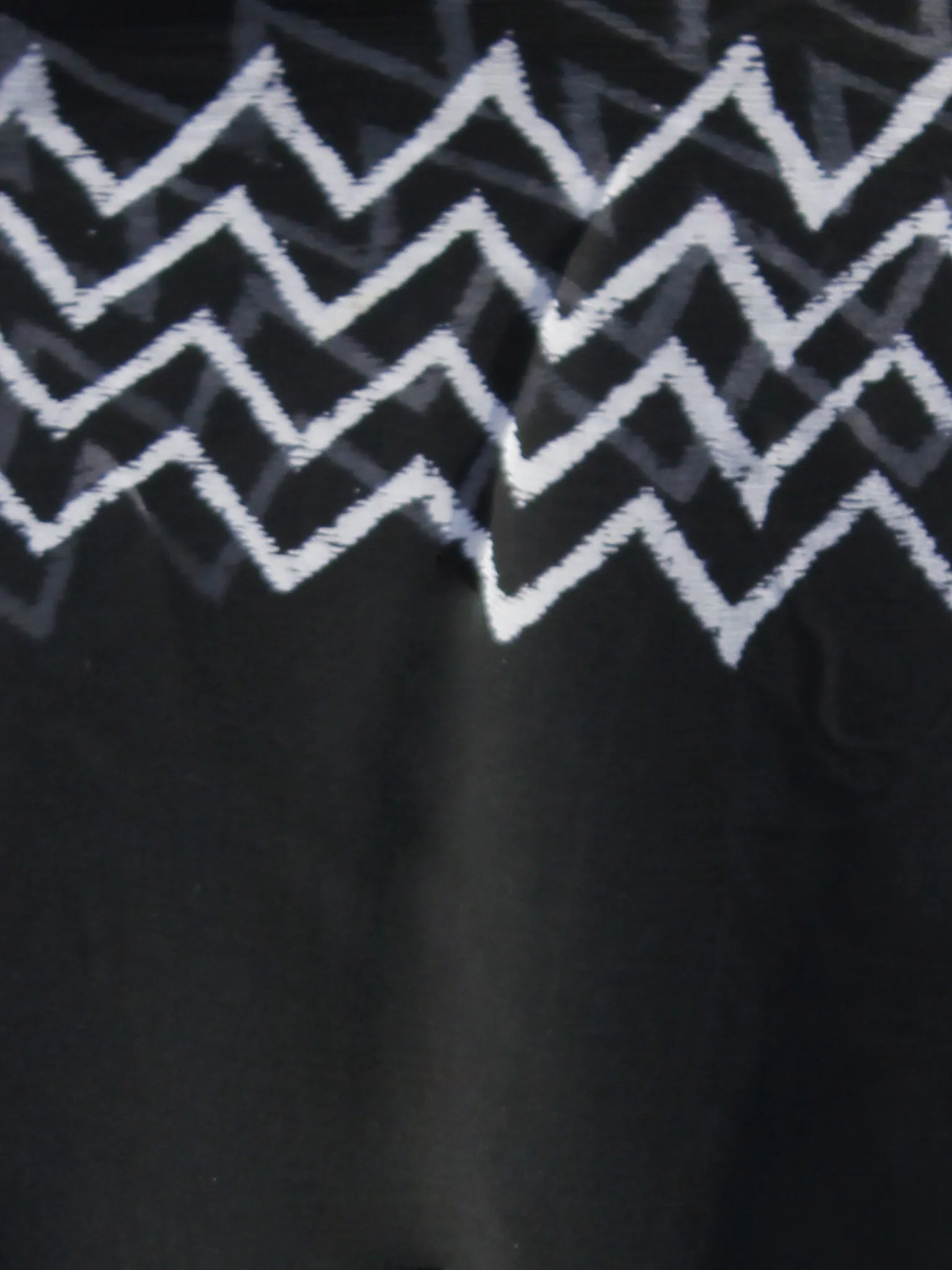 Black White Grey Hand Block Printed Chiffon Saree - S031702324