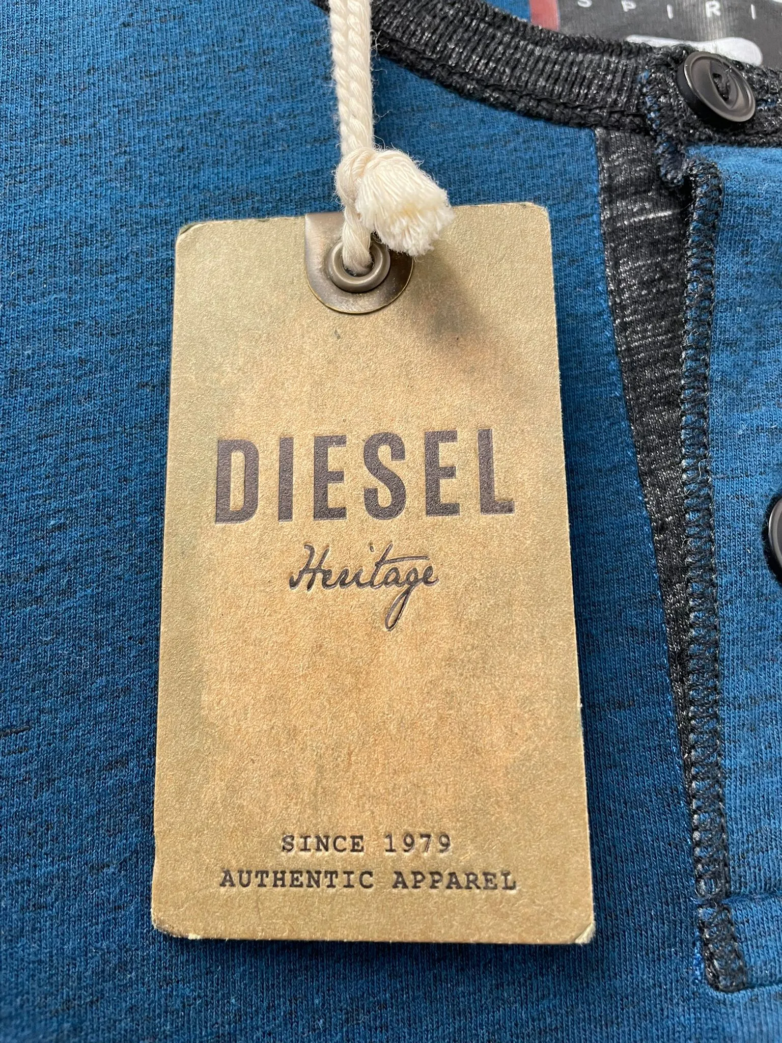 BNWT Diesel Spirit Coby Henley Tee in Barrister Blue