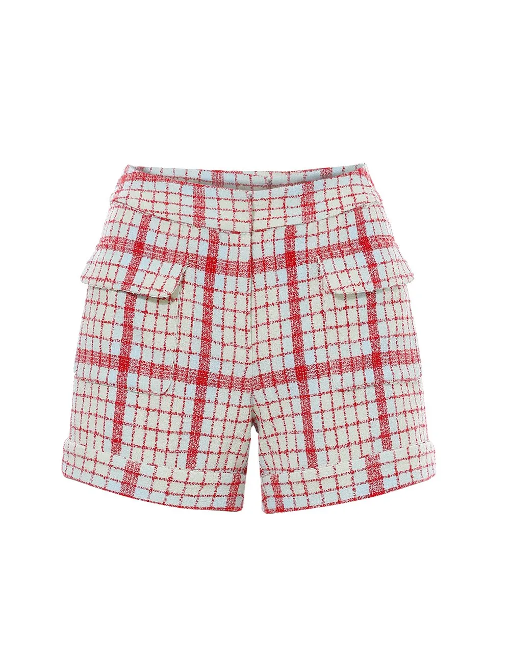 BORA AKSU Gingham Pattern Double Pocket Slim Fit Shorts