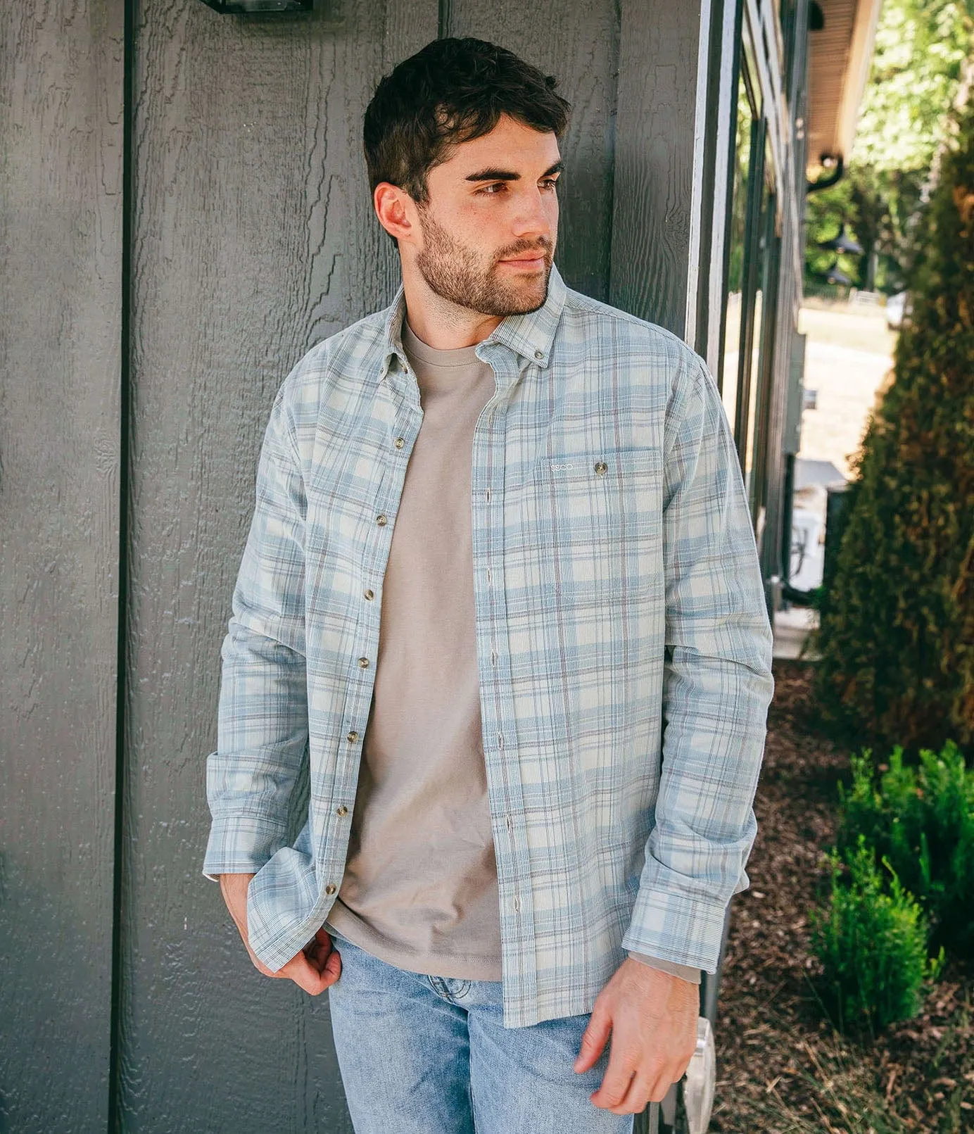 Braxton Lightweight Cord Flannel - Skyline