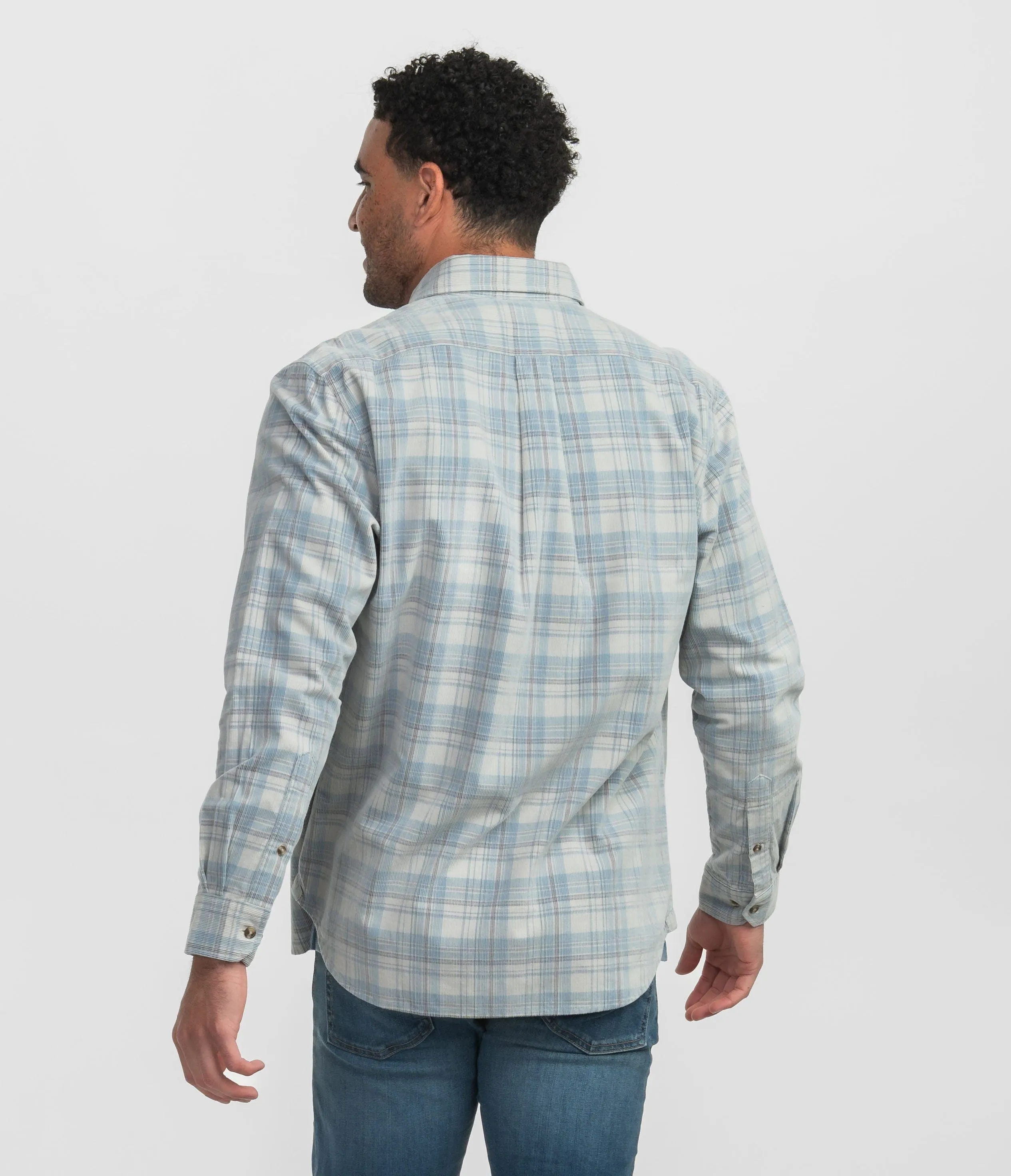 Braxton Lightweight Cord Flannel - Skyline