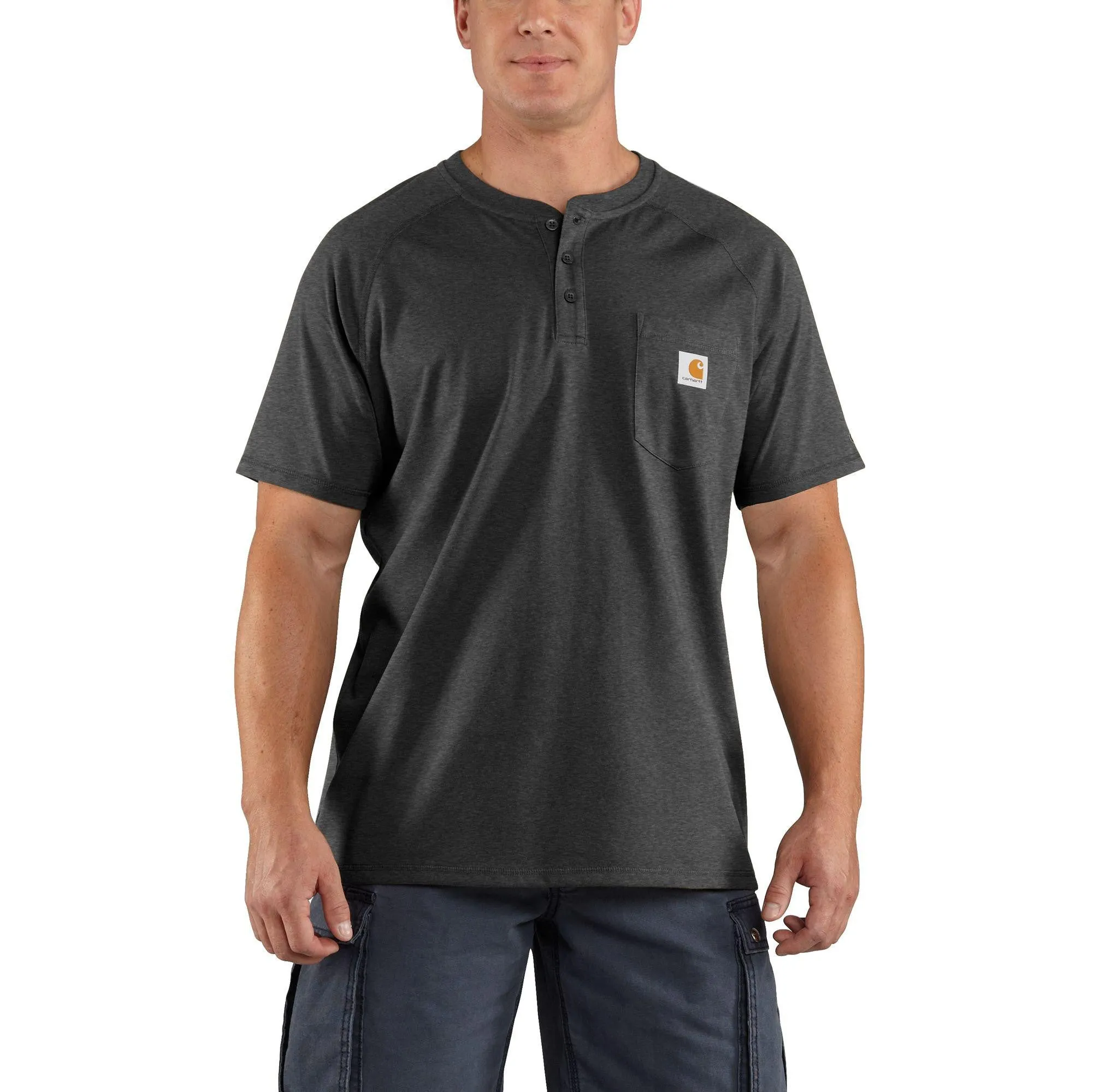 Carhartt Force Cotton Delmont SS Henley Rlxd Fit