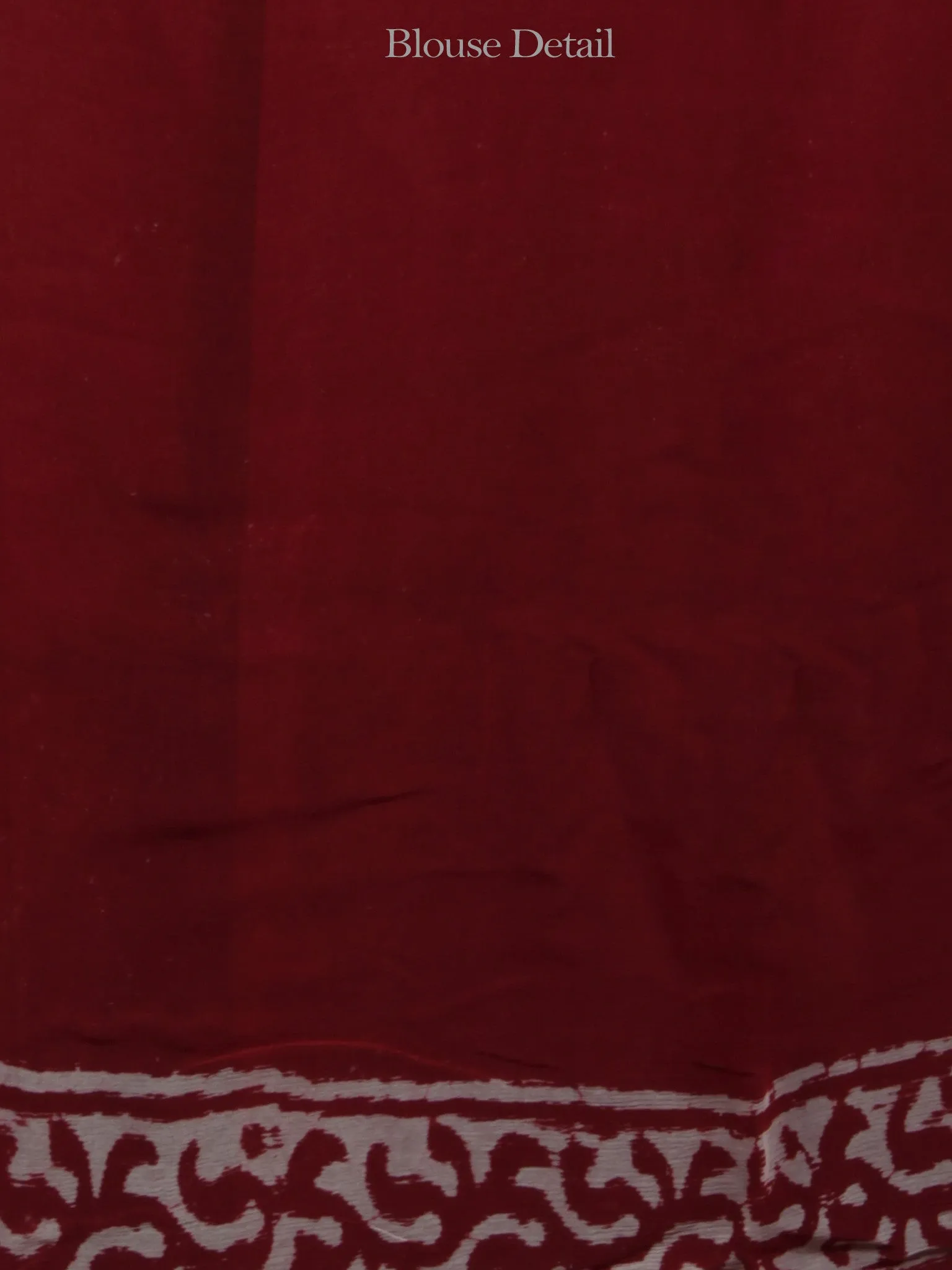 Cherry Red Ivory Hand Block Printed Chiffon Saree - S031702081