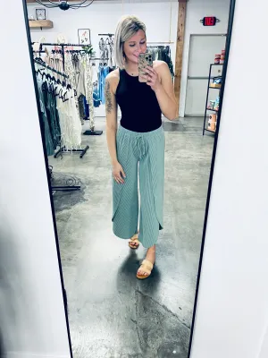 Confidently Chic Wide Leg Pants in Sage