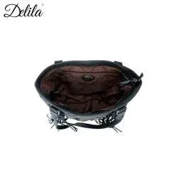 Delila Genuine Leather Fringed Leather Shoulder Bag