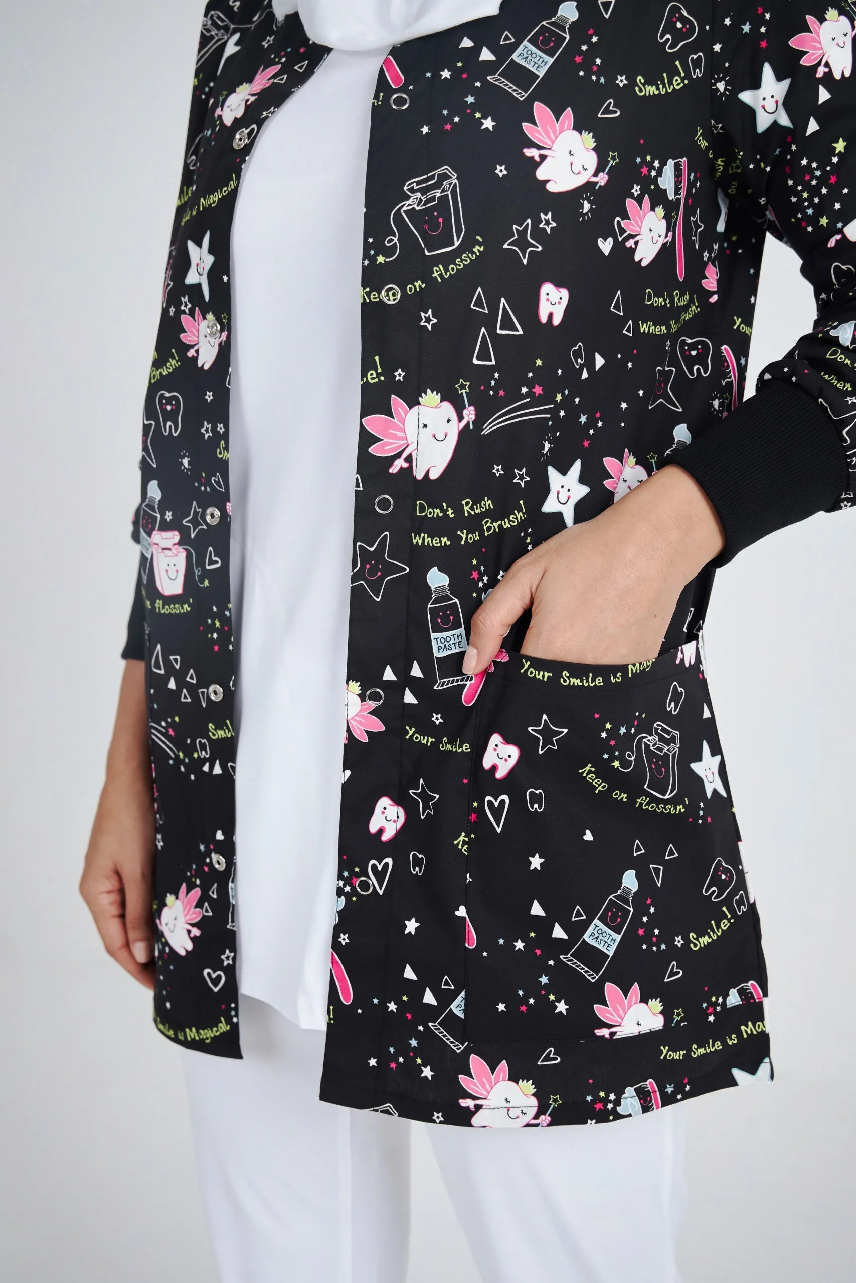 Dental Printed Scrub Jacket