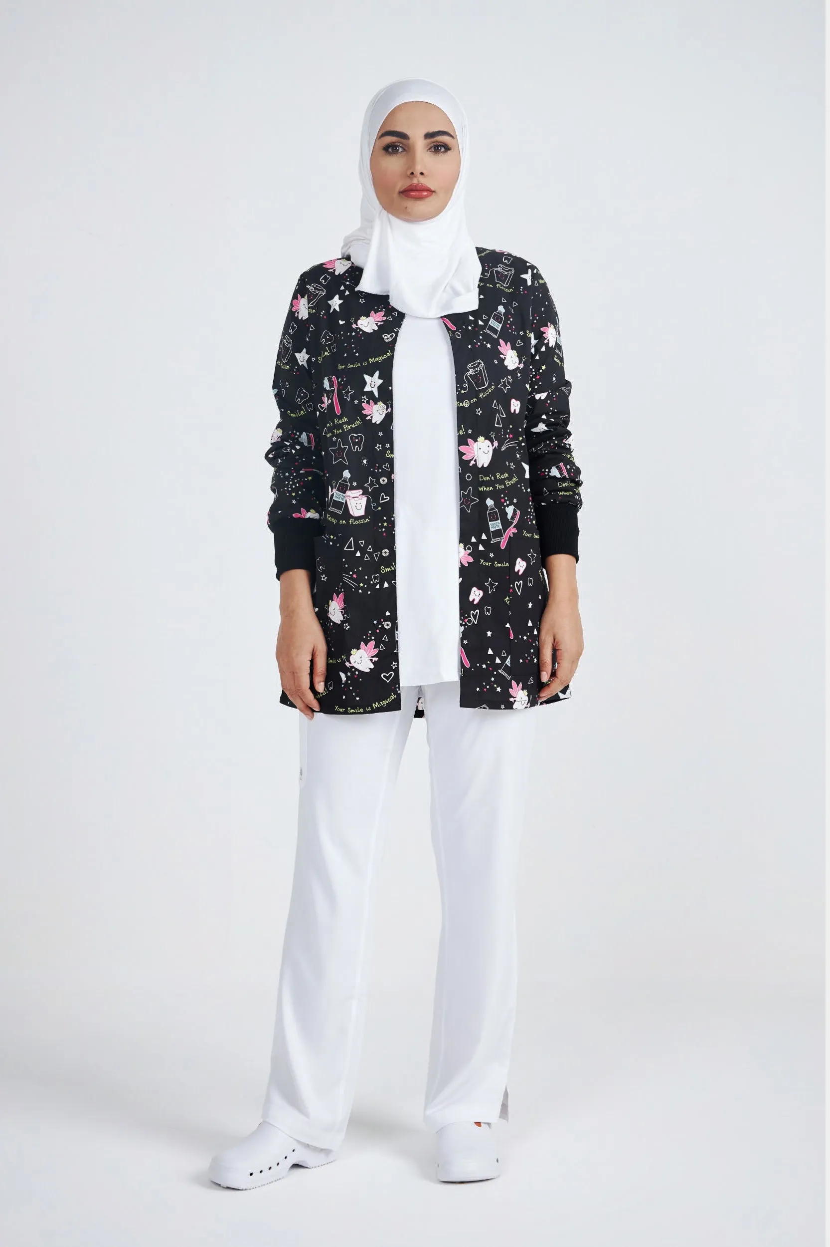 Dental Printed Scrub Jacket