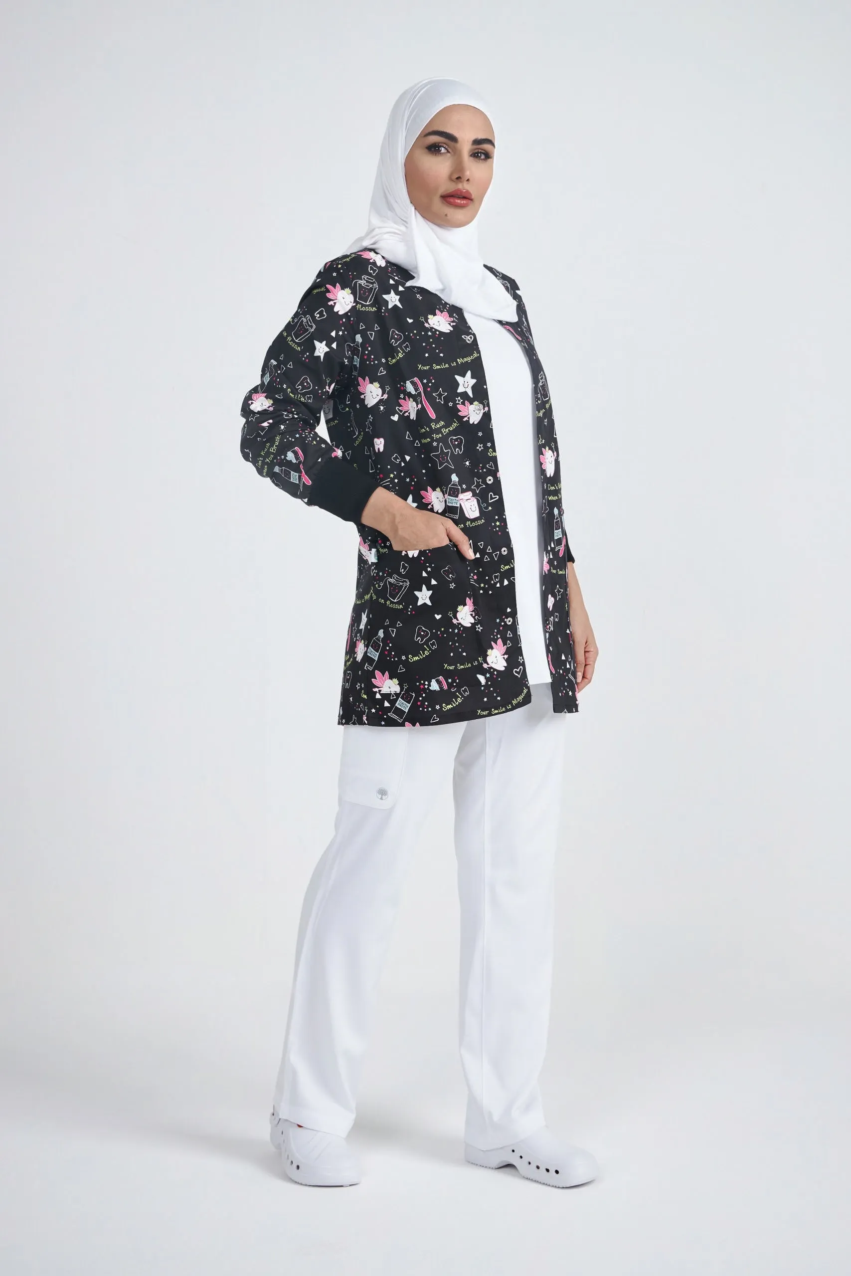 Dental Printed Scrub Jacket