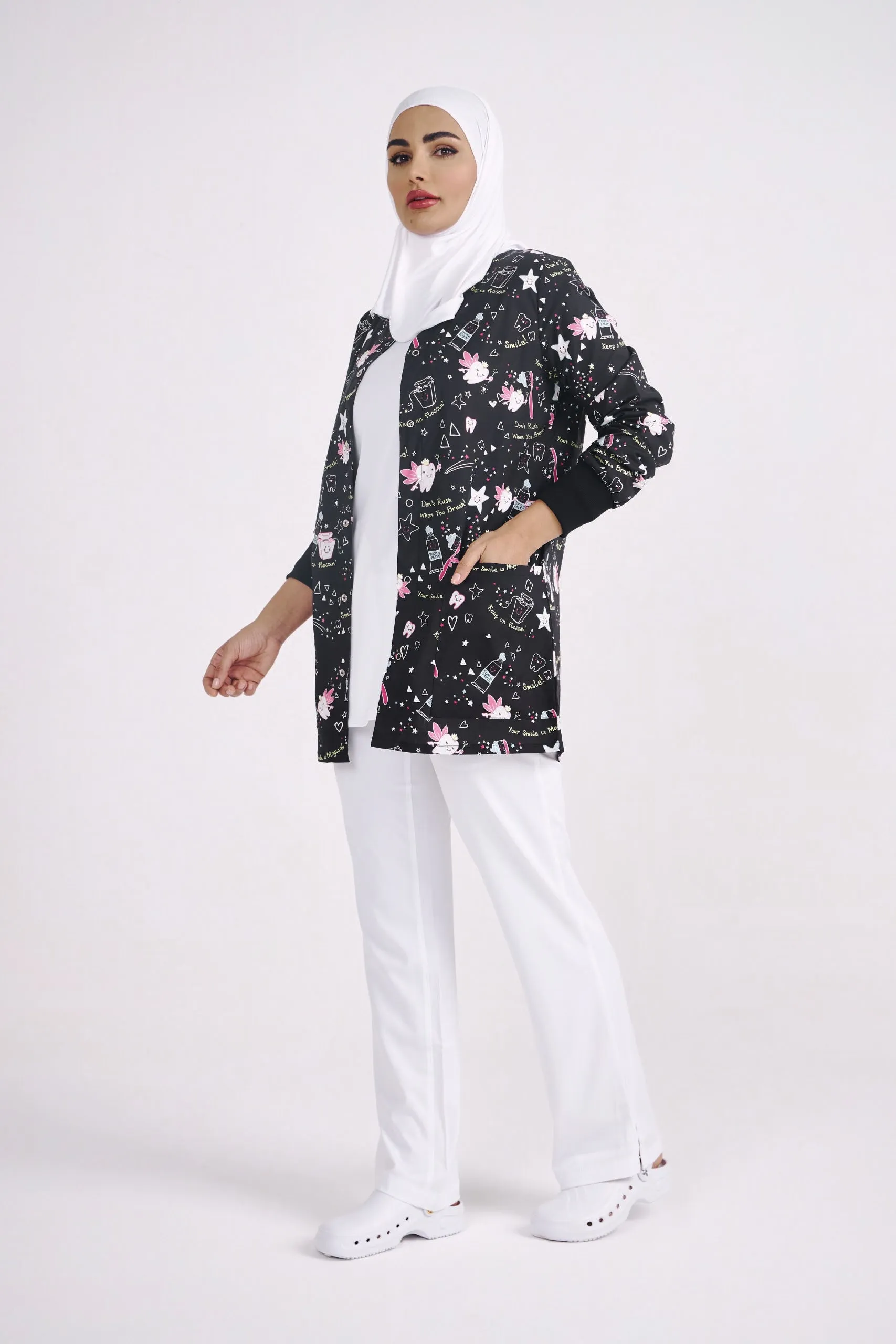 Dental Printed Scrub Jacket