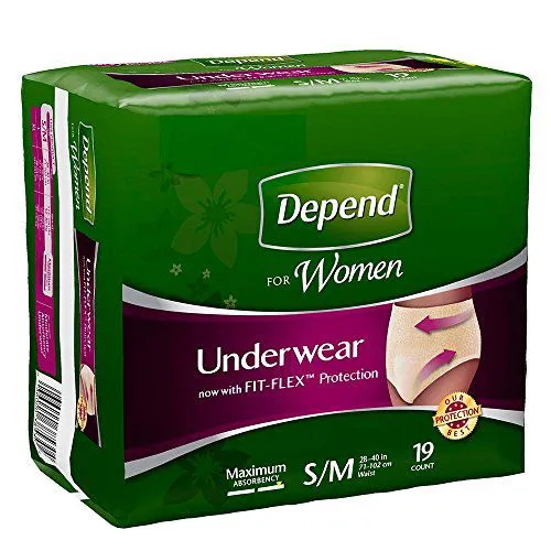 Depend 12535 Adult Absorbent Underwear Pull On Small Disposable Heavy Absorbency. Pack of 32