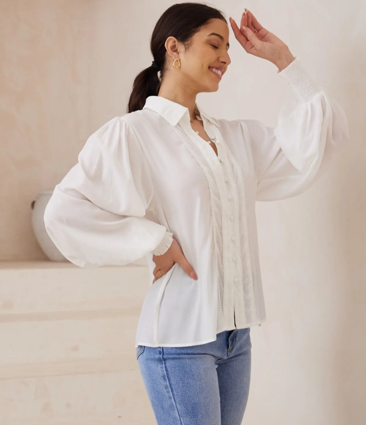 Elizabeth White Blouse