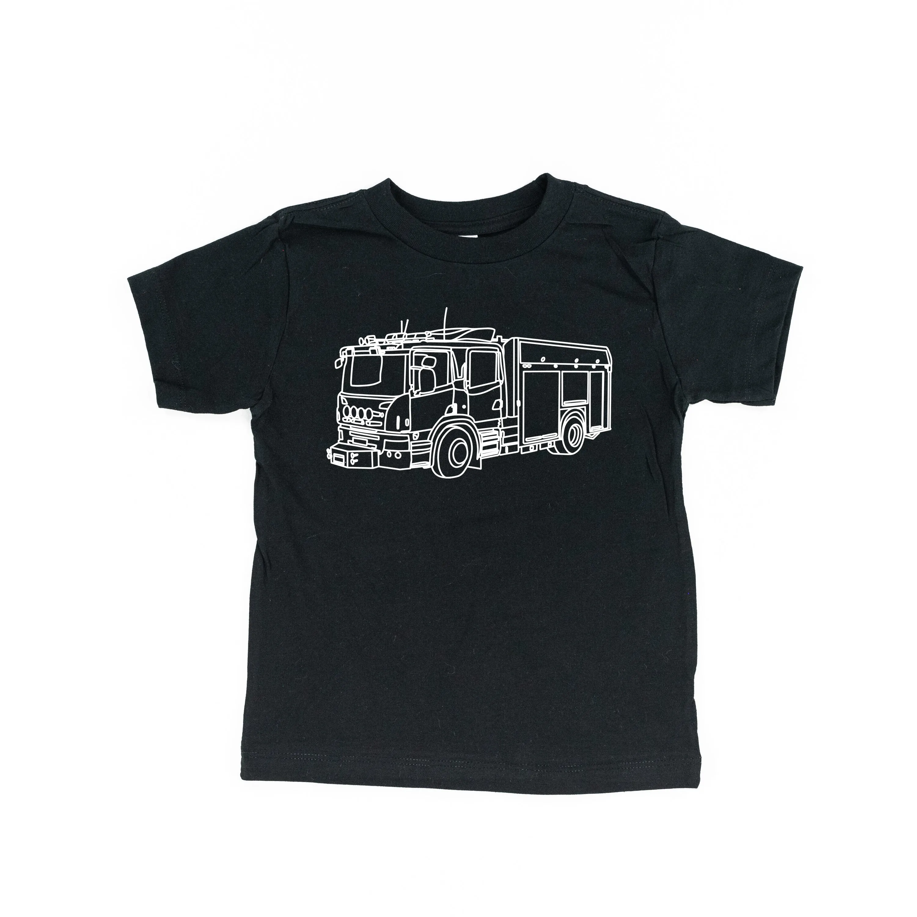 FIRE TRUCK - Minimalist Design - Short Sleeve Child Shirt