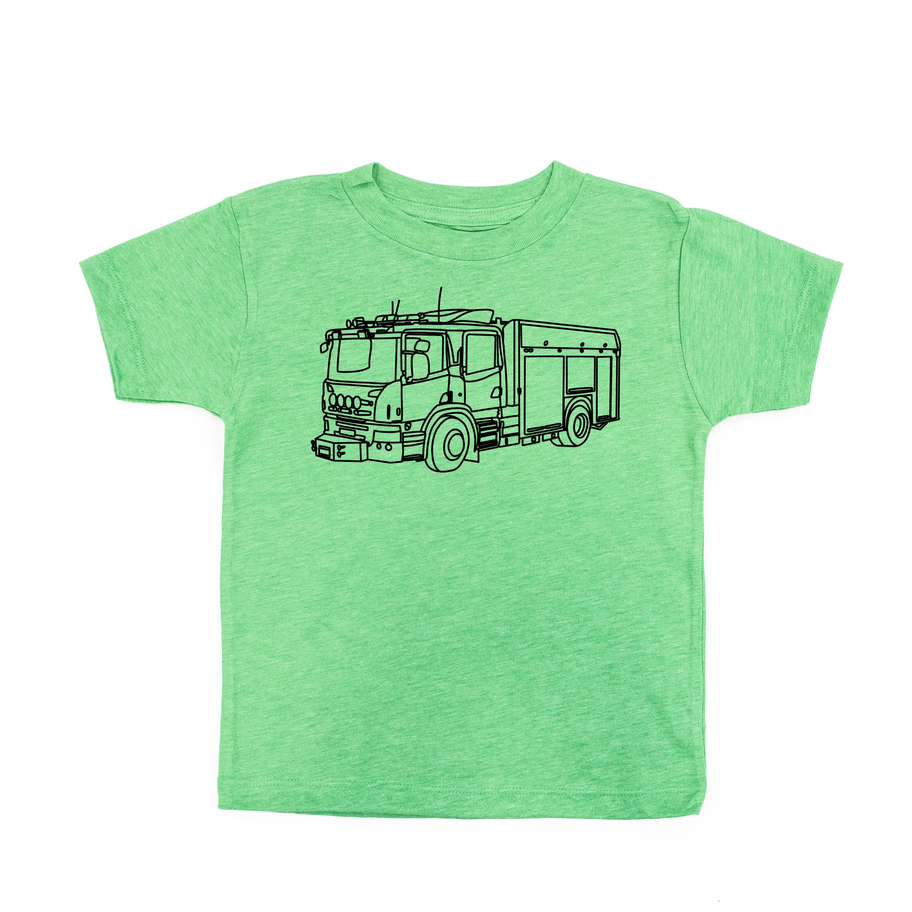 FIRE TRUCK - Minimalist Design - Short Sleeve Child Shirt