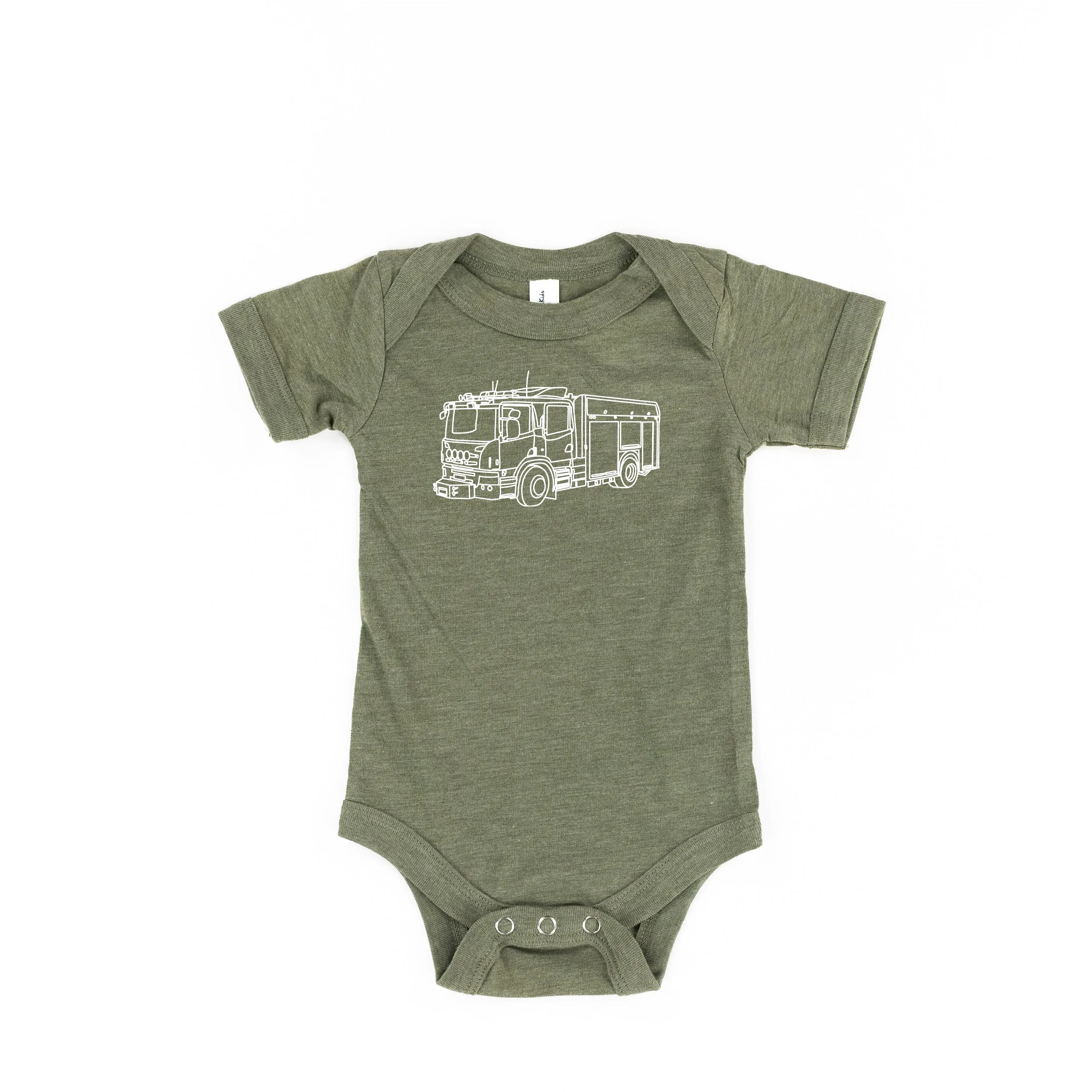 FIRE TRUCK - Minimalist Design - Short Sleeve Child Shirt