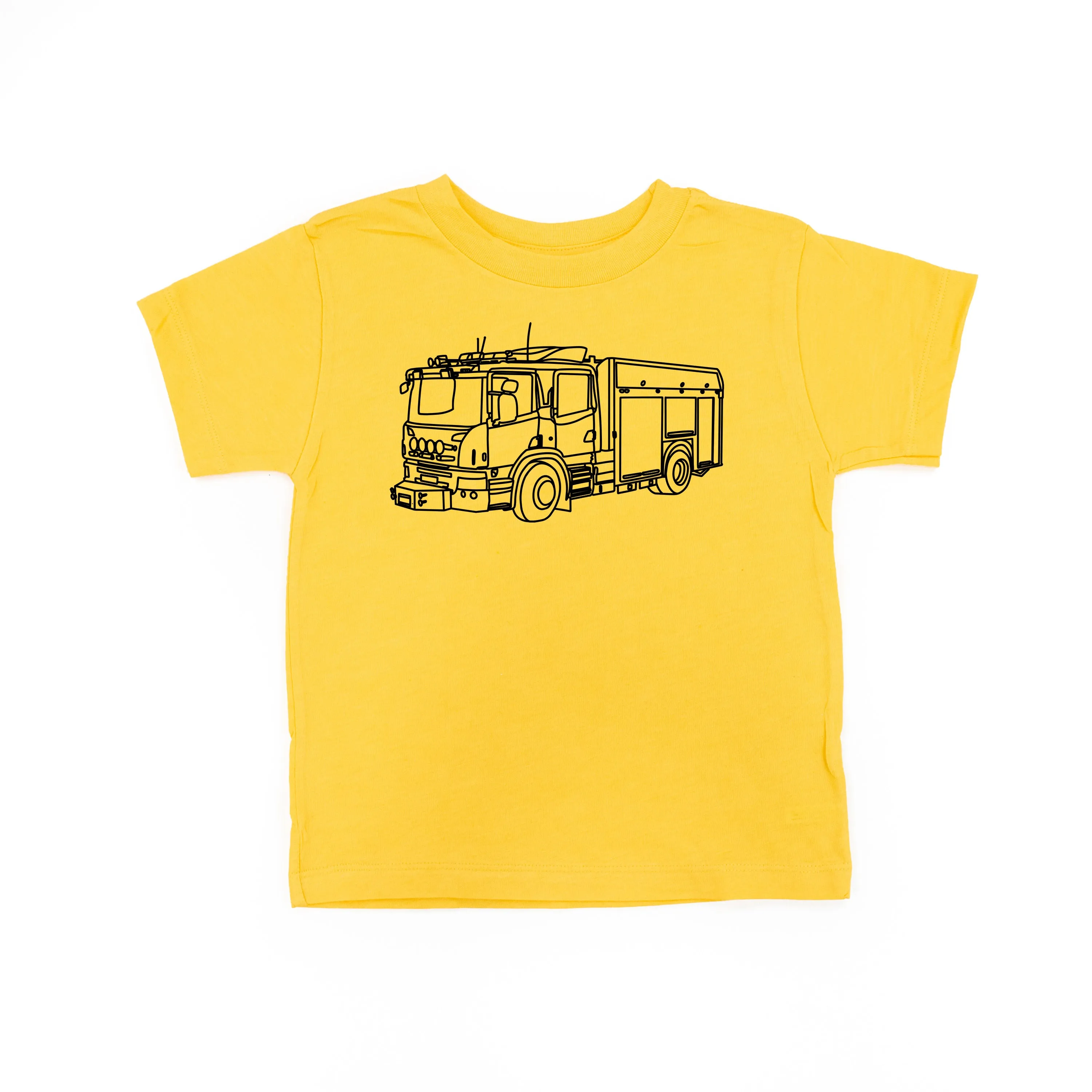 FIRE TRUCK - Minimalist Design - Short Sleeve Child Shirt