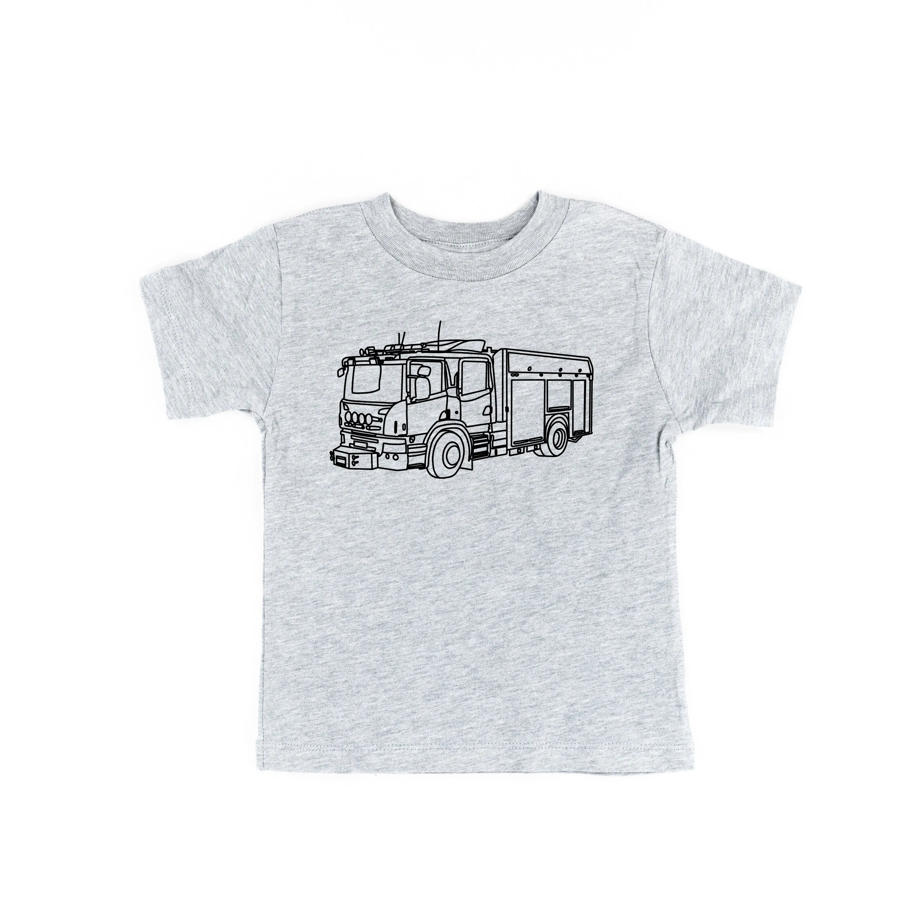 FIRE TRUCK - Minimalist Design - Short Sleeve Child Shirt