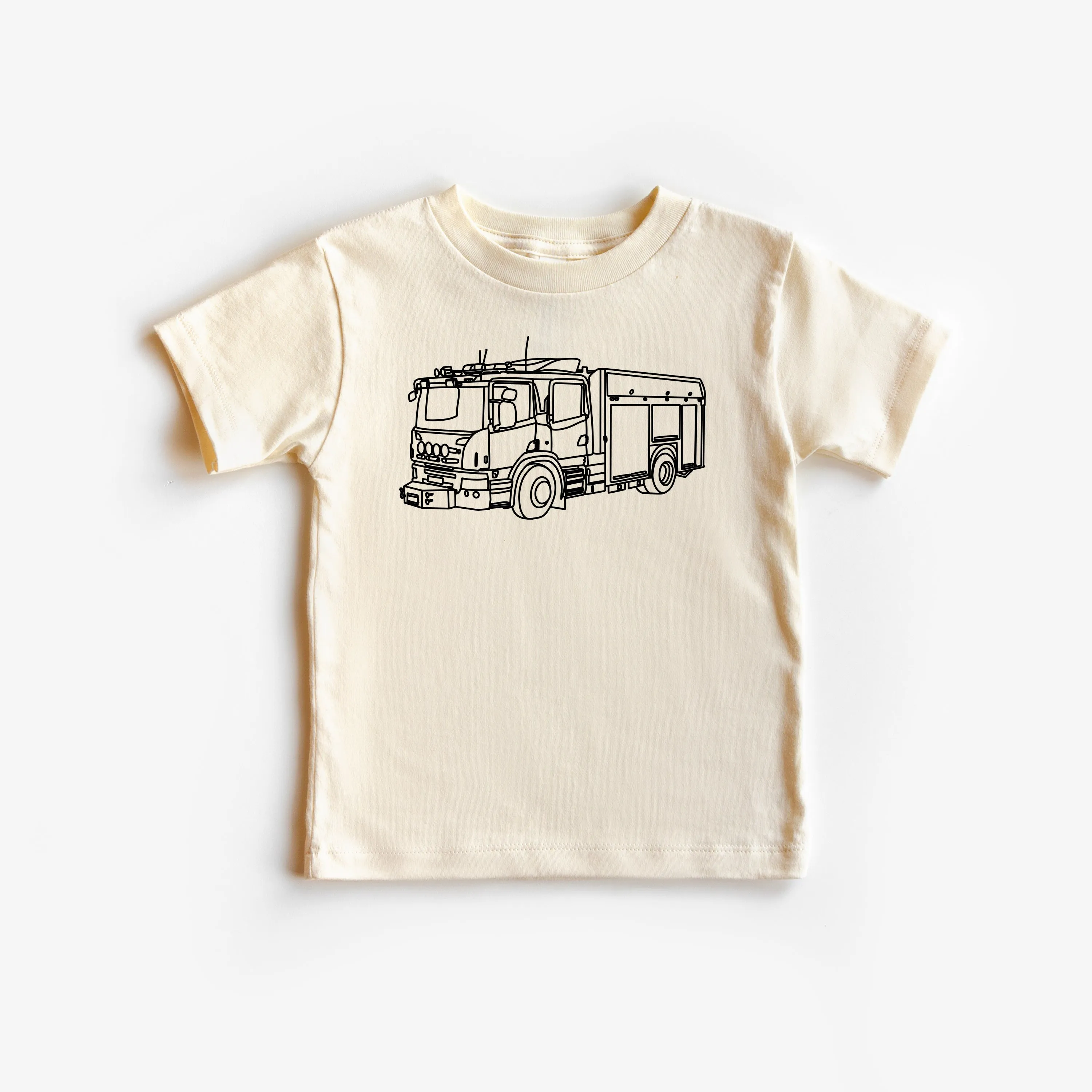 FIRE TRUCK - Minimalist Design - Short Sleeve Child Shirt