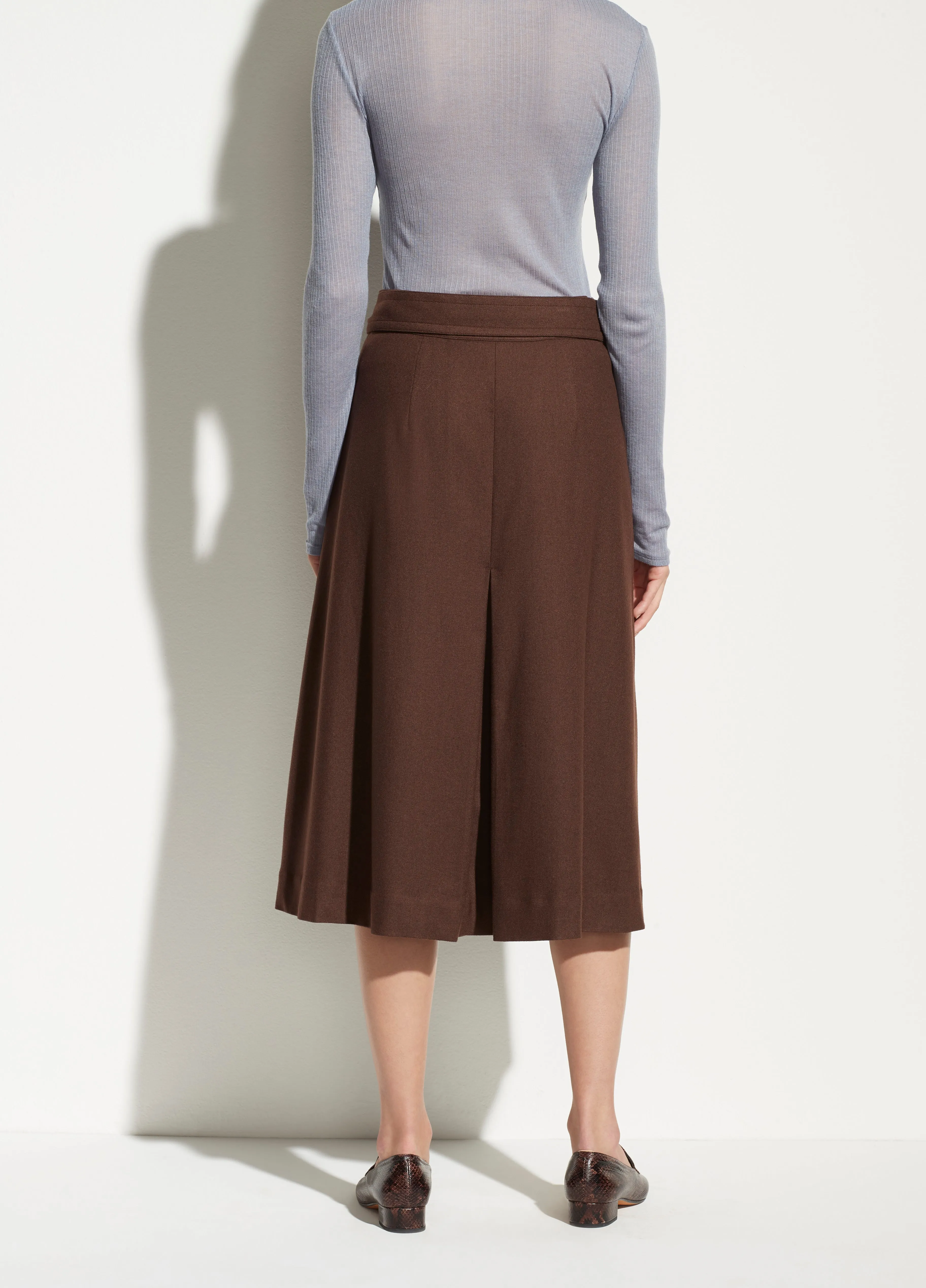 High Waisted Belted Skirt in Hickory