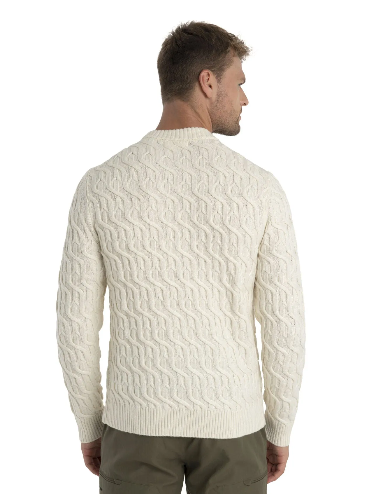 Icebreaker Merino Cable Knit Crewe Sweater (Men's) Undyed