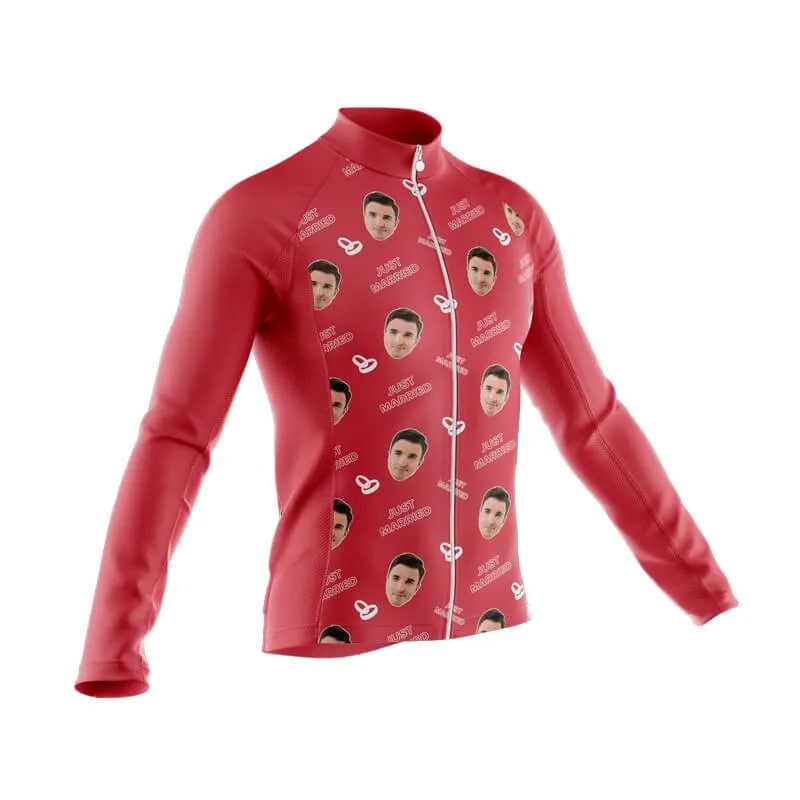 Just Married Custom Face Thermal Club Jersey (red)