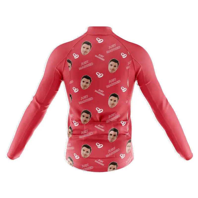 Just Married Custom Face Thermal Club Jersey (red)