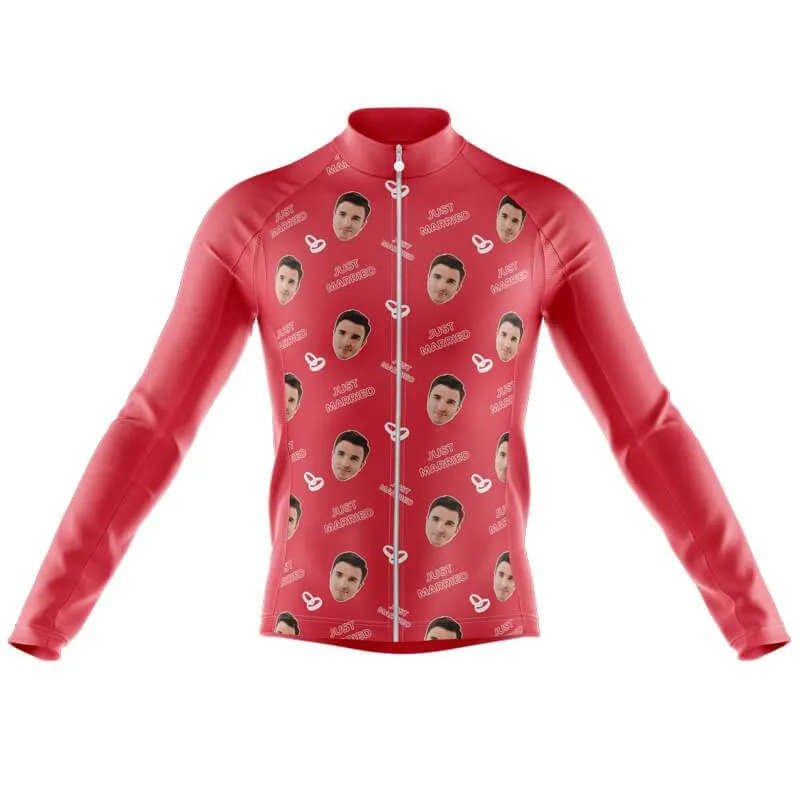 Just Married Custom Face Thermal Club Jersey (red)