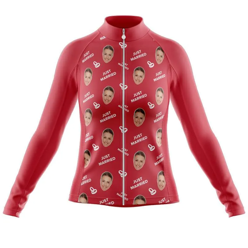 Just Married Custom Face Thermal Club Jersey (red)