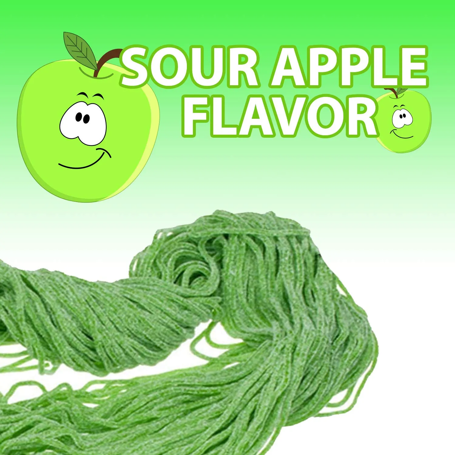 Kicko Sour Apple Licorice Laces - 2 Pounds - 32 Ounces - Bulk Candy - Shoestring Laces