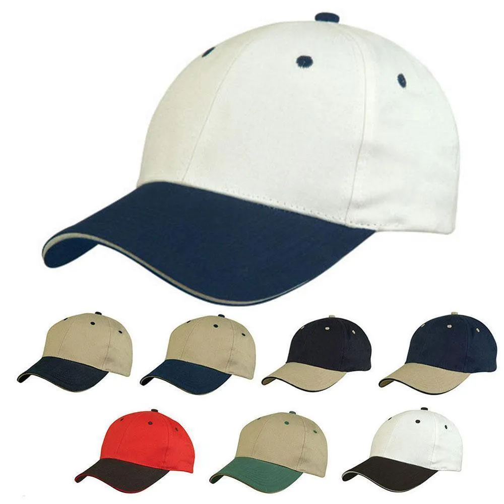 Light Weight Brushed Cotton Sandwich Baseball Hats Caps