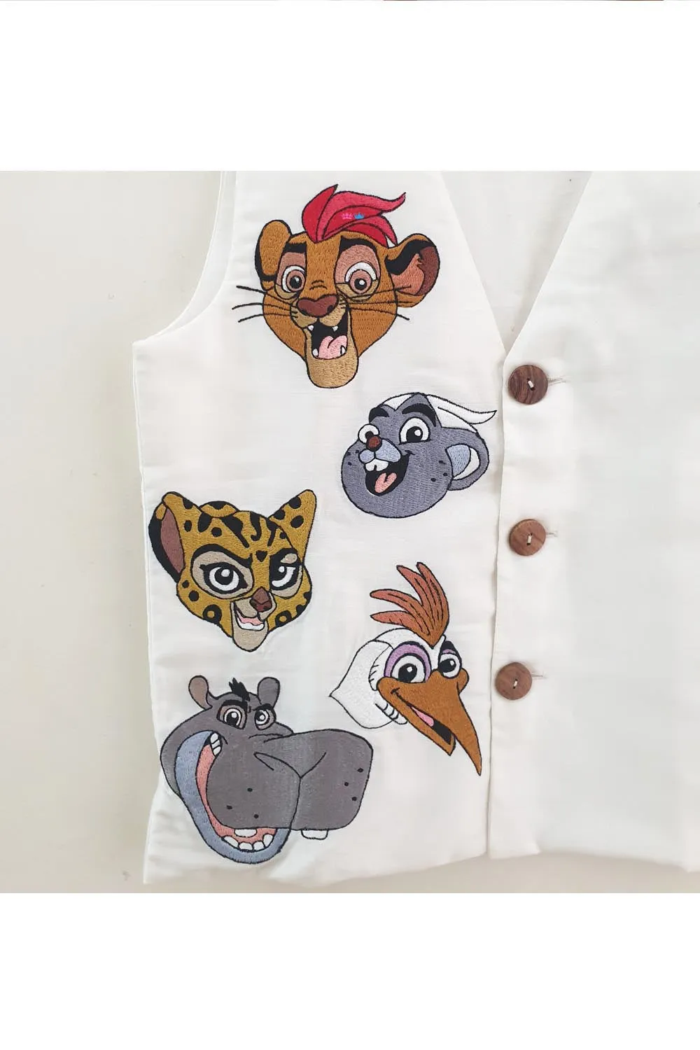 Lion guard embroidered waistcoat