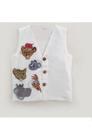 Lion guard embroidered waistcoat