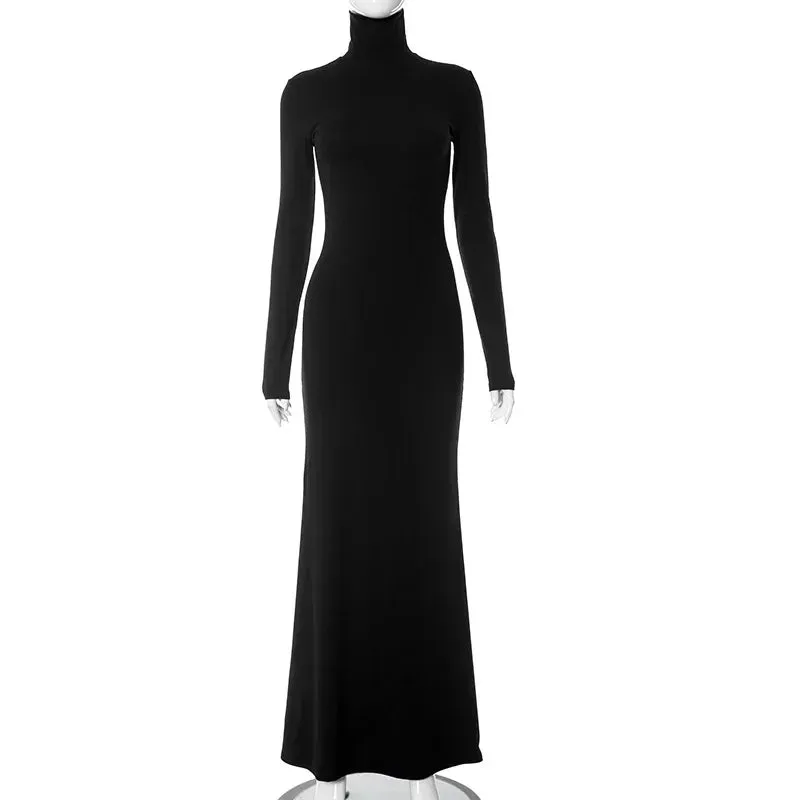 Long Sleeve Maxi Dress with Turtleneck