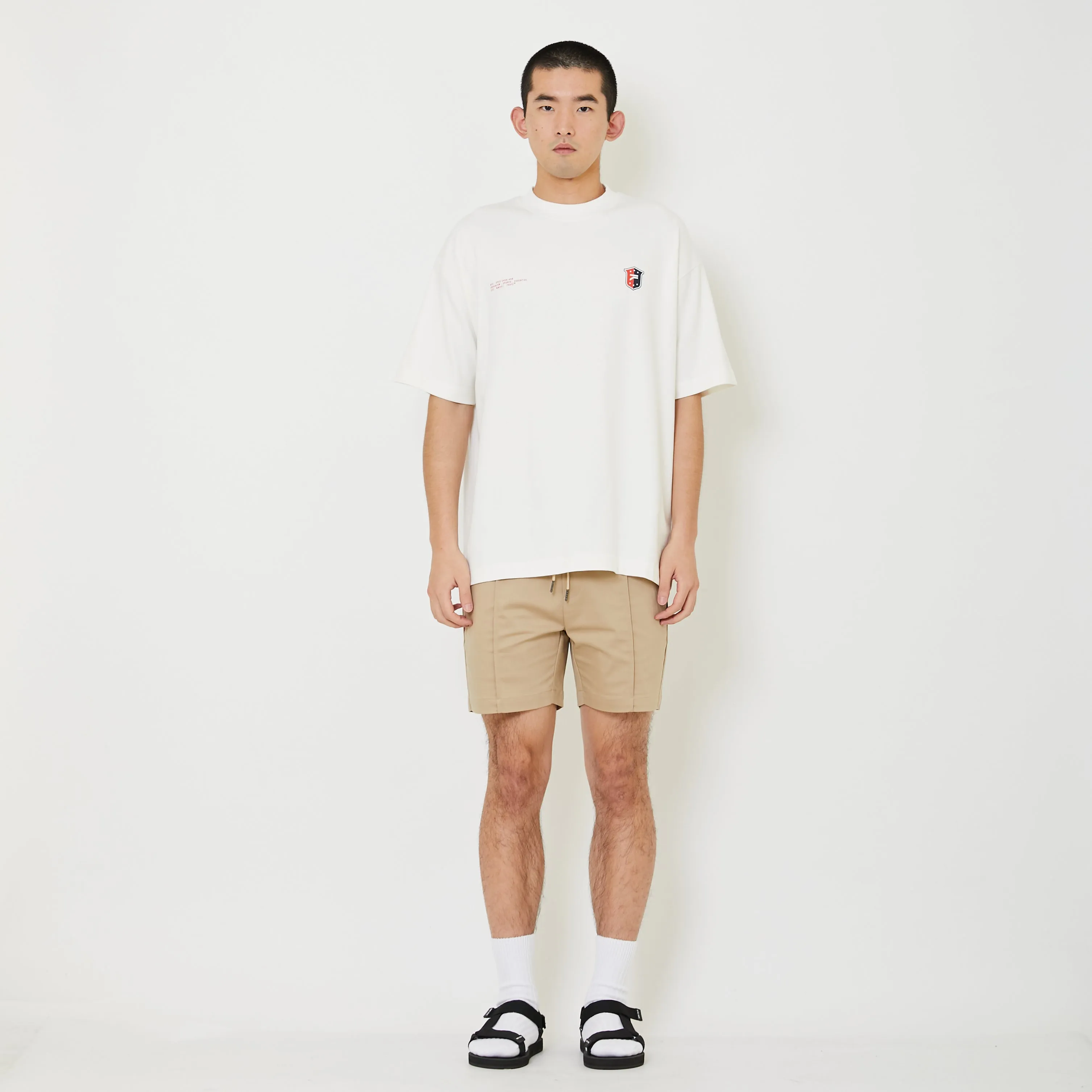 Men Twill Board Shorts - Khaki - SM2408142A