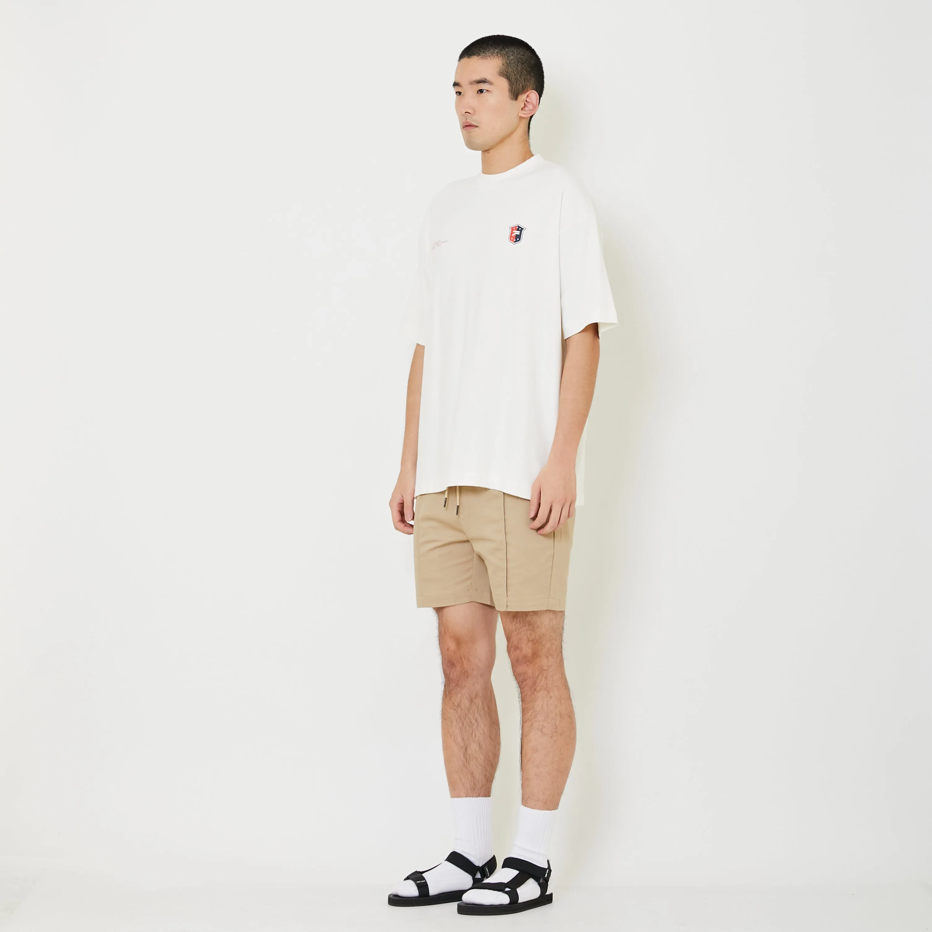 Men Twill Board Shorts - Khaki - SM2408142A