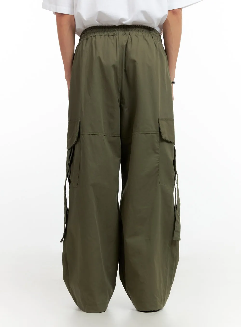 Men's Cargo Chic Wide-Leg Pants (Dark Green) IG402