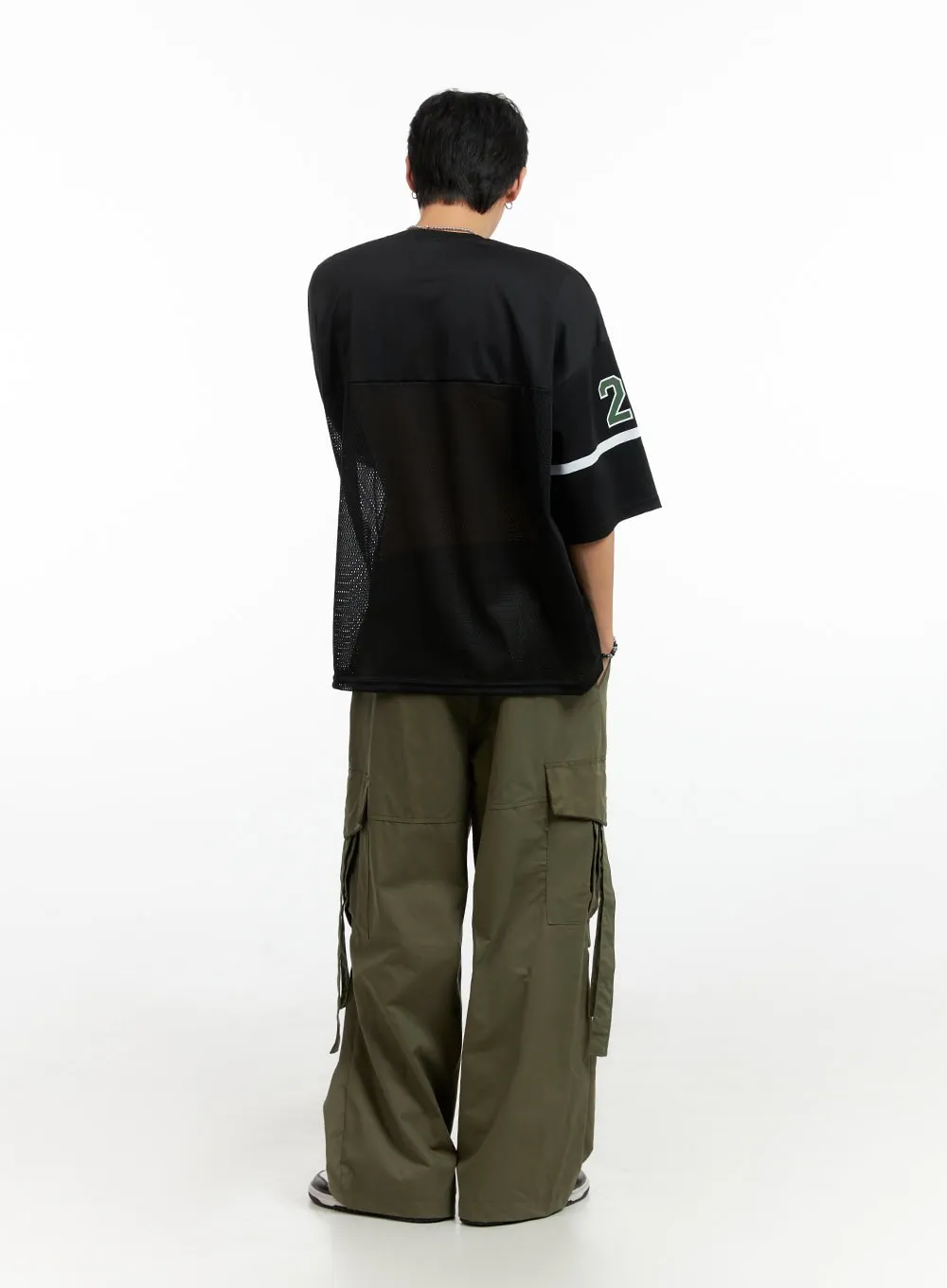 Men's Cargo Chic Wide-Leg Pants (Dark Green) IG402