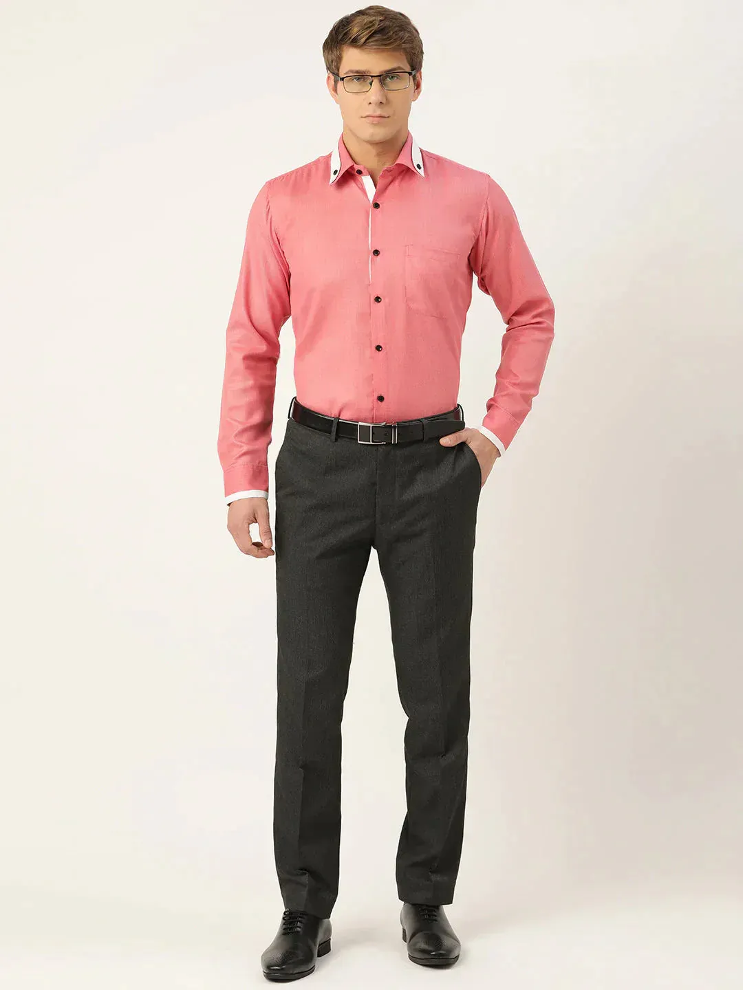 Men's  Cotton Solid Formal Shirts - Taantav