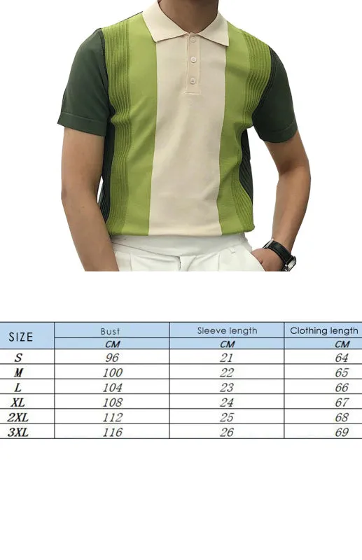 Men'S Lapel Short Sleeve Slim Polo Shirt T-Shirt