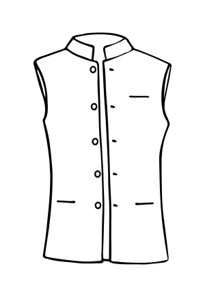 Mens Nehru Waistcoat in Ebony